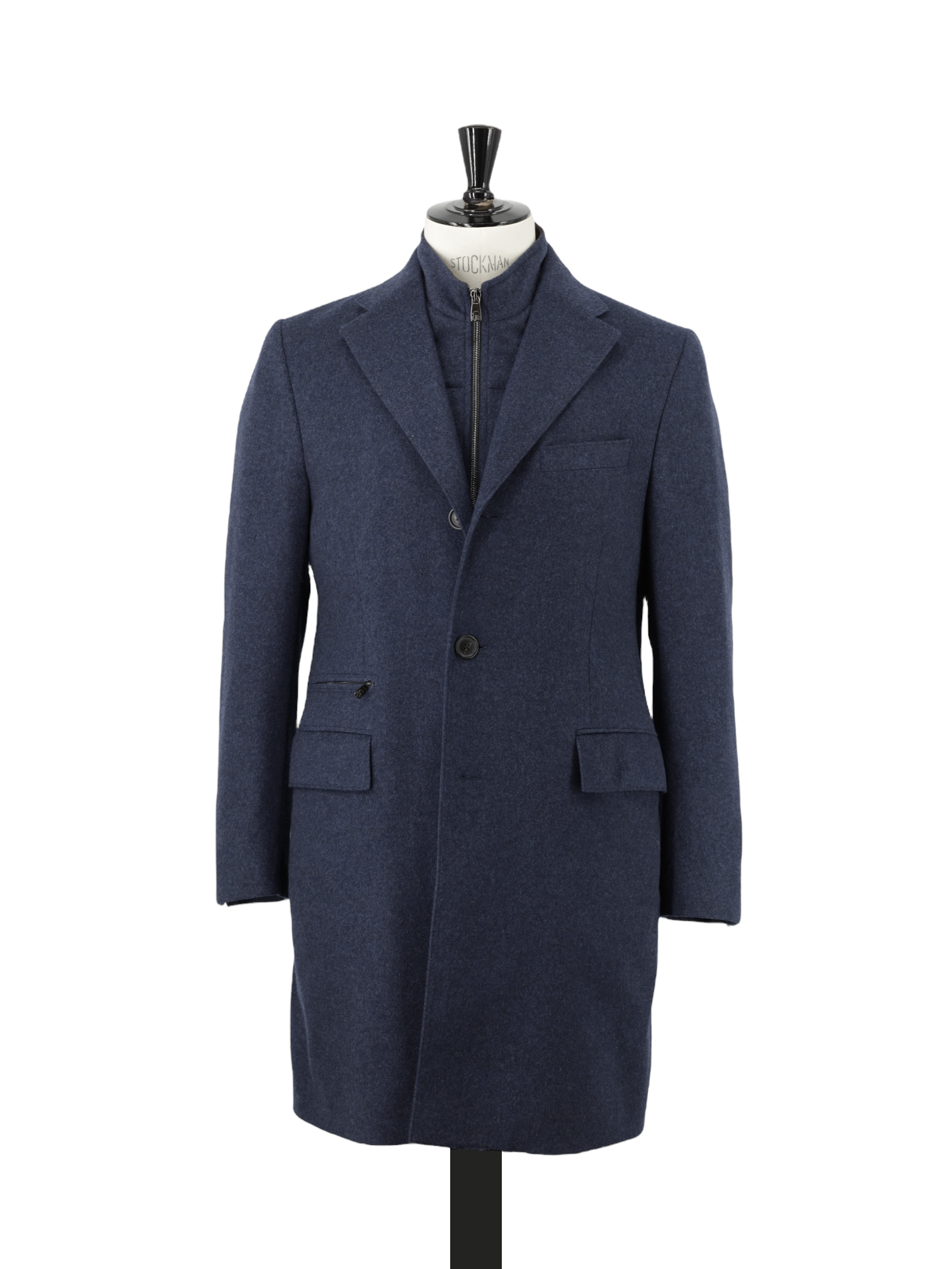 Corneliani Steel Blue Pure Cashmere Milestone Overcoat