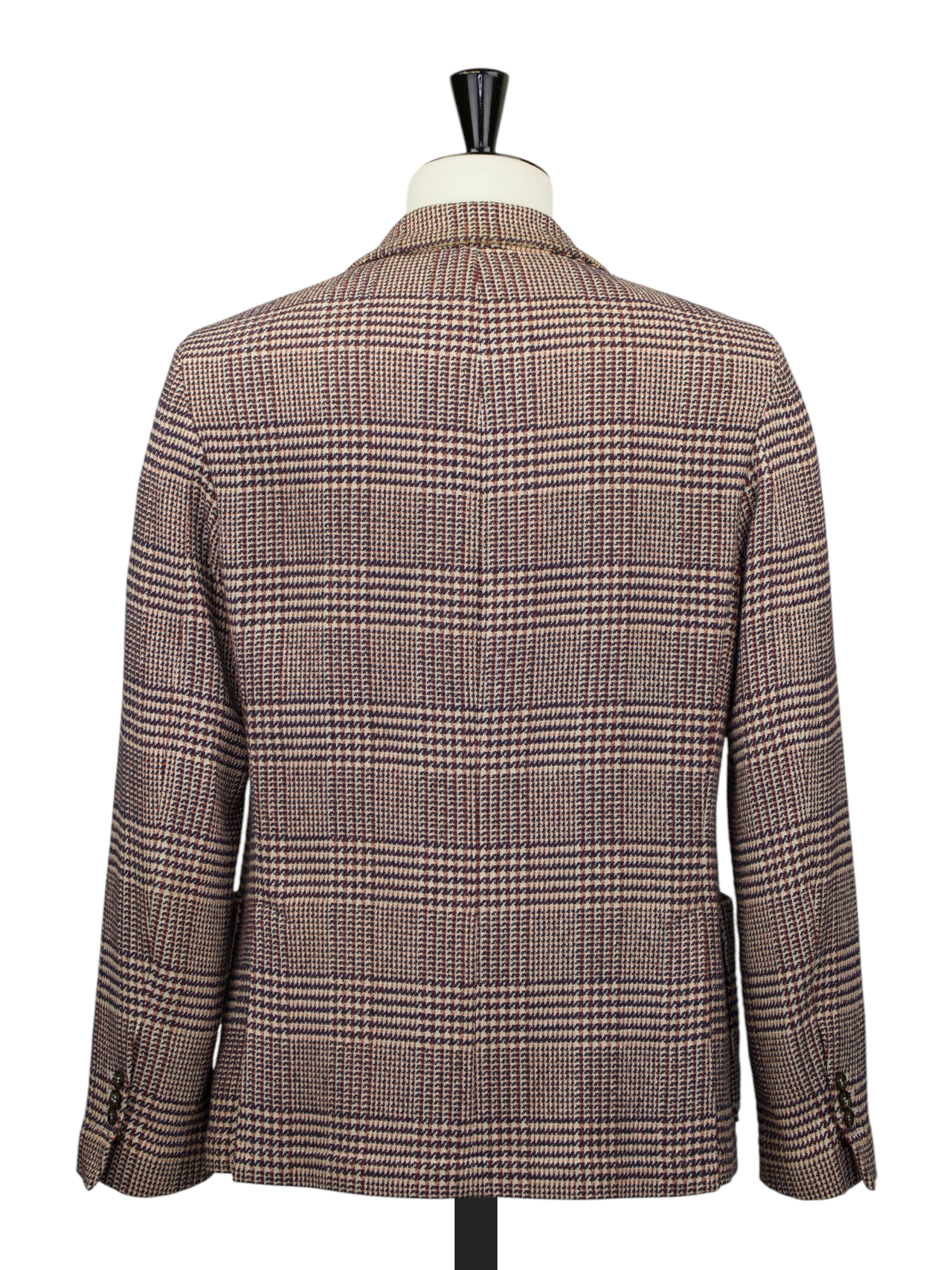 Eleventy Light Brown Tweed Double-Breasted Prince of Wales Jacket