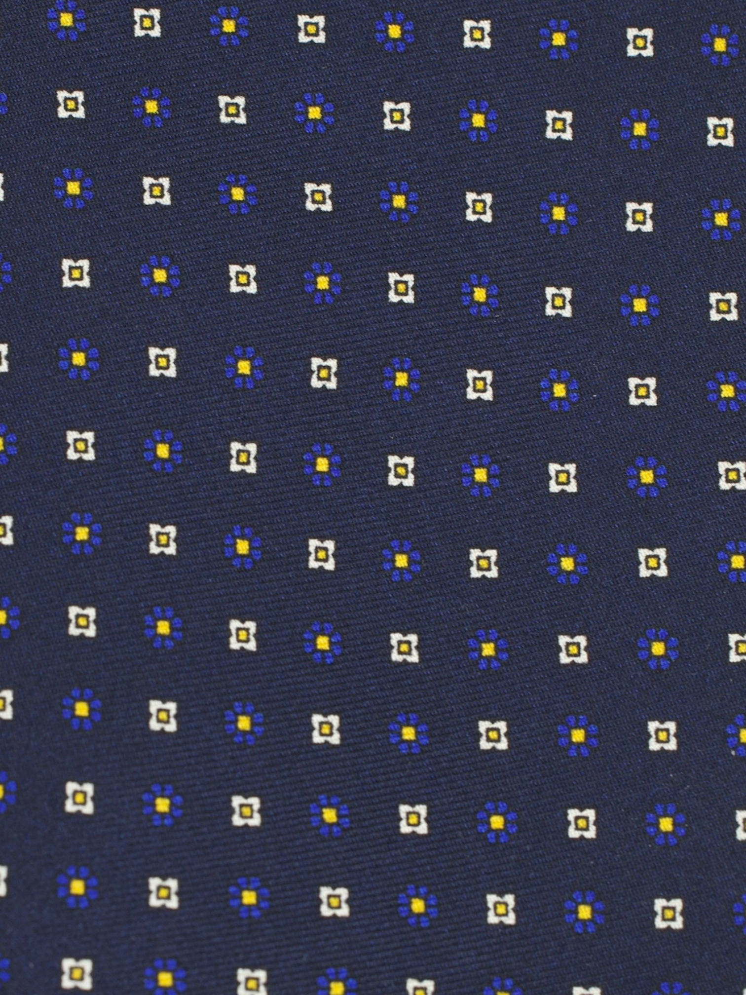 Marzullo 5-Fold Navy & Yellow Silk Geometric Tie