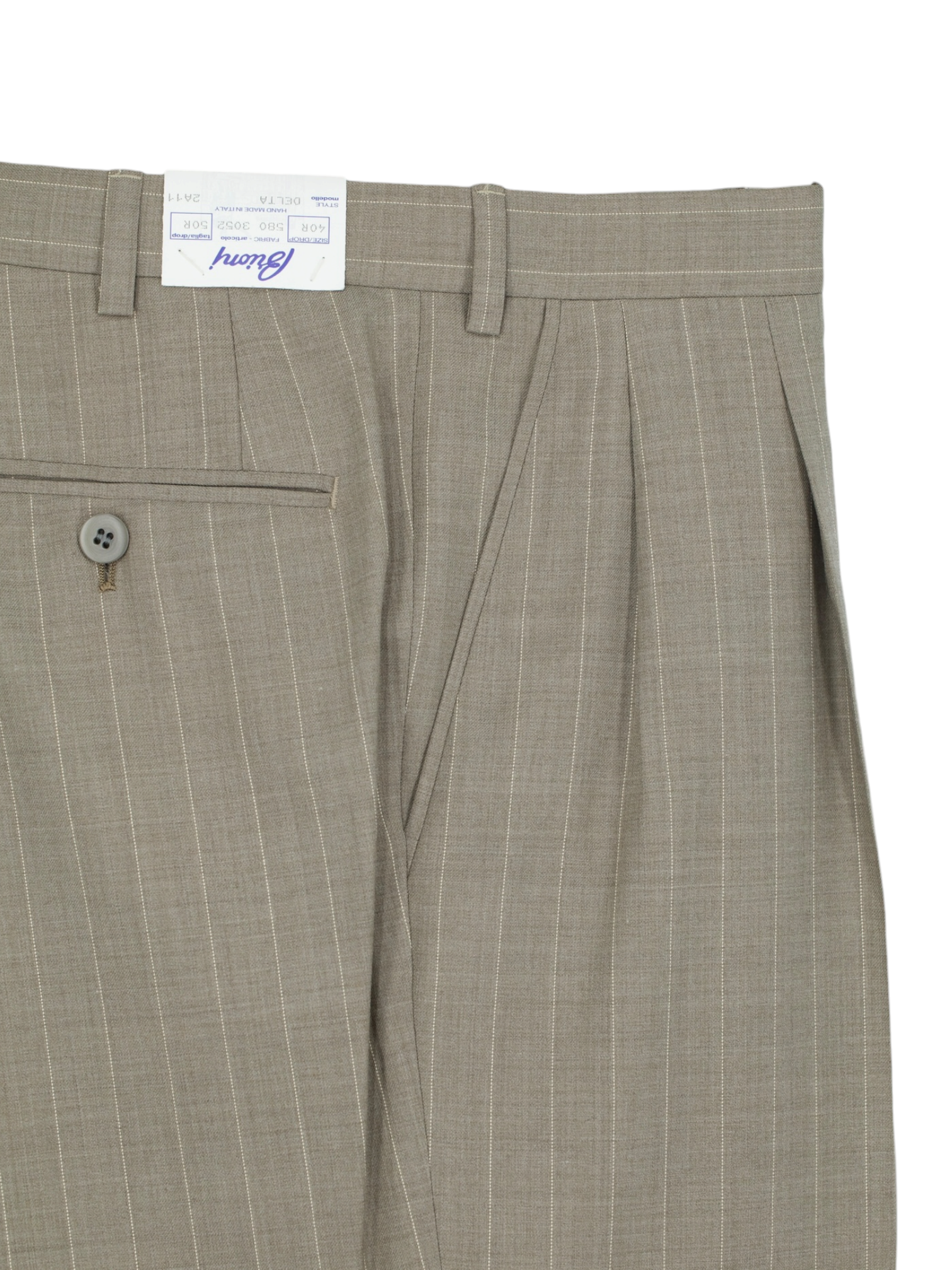 Brioni Taupe Fine-Wool Roman-Style Pinstripe Suit