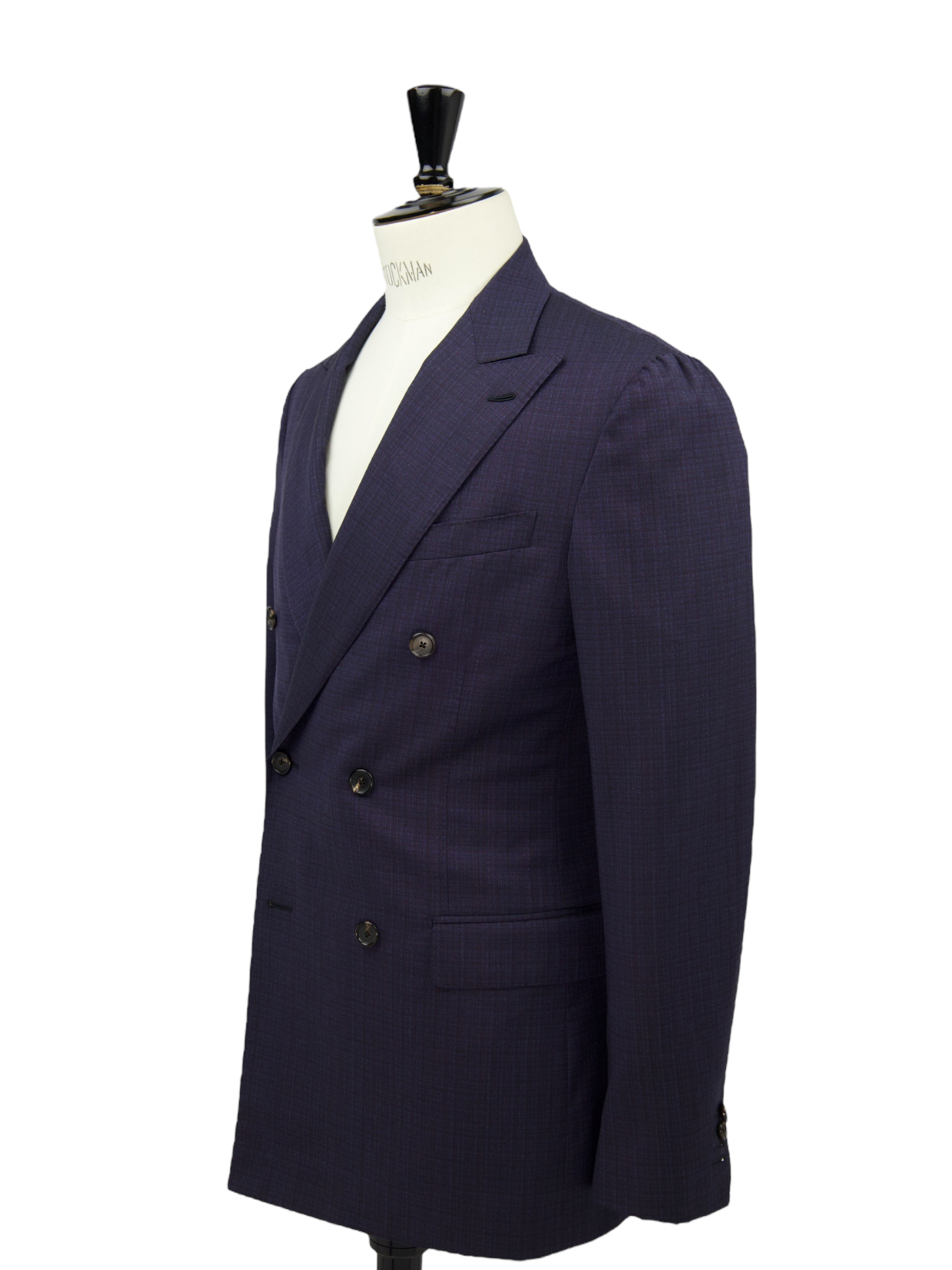 Caruso Blue Double Breasted Gingham Check Suit