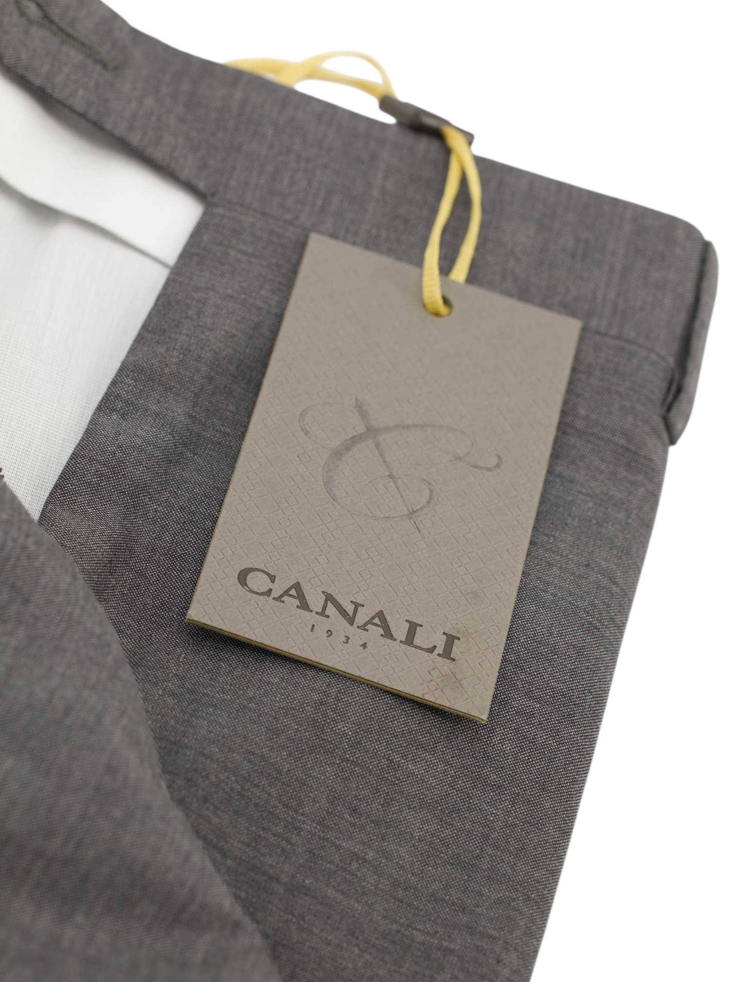 Canali Grey Waterrepellent Wool Travel Pinpoint Trousers