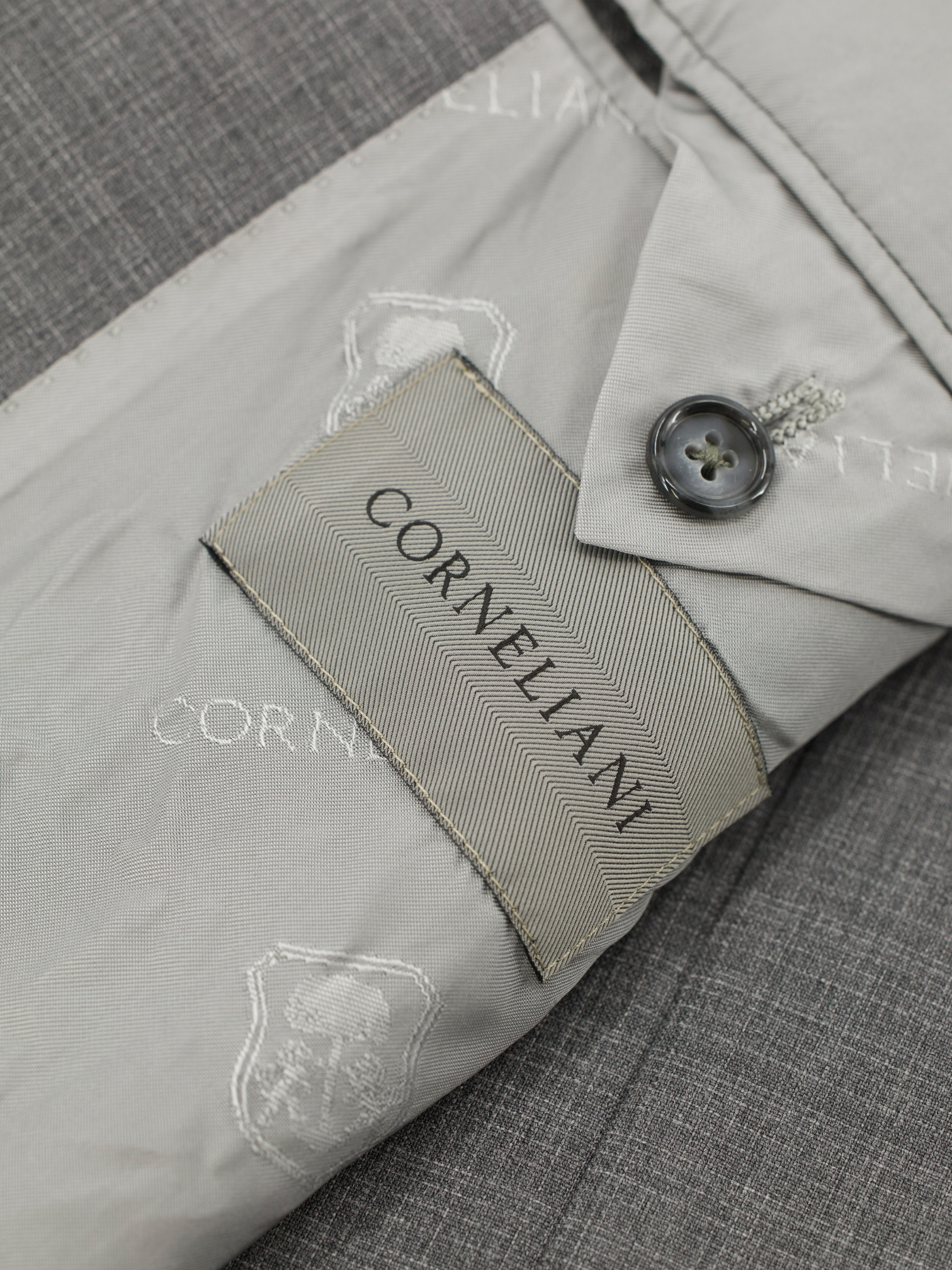 Corneliani Light Grey Super 110's Micro-Check Suit