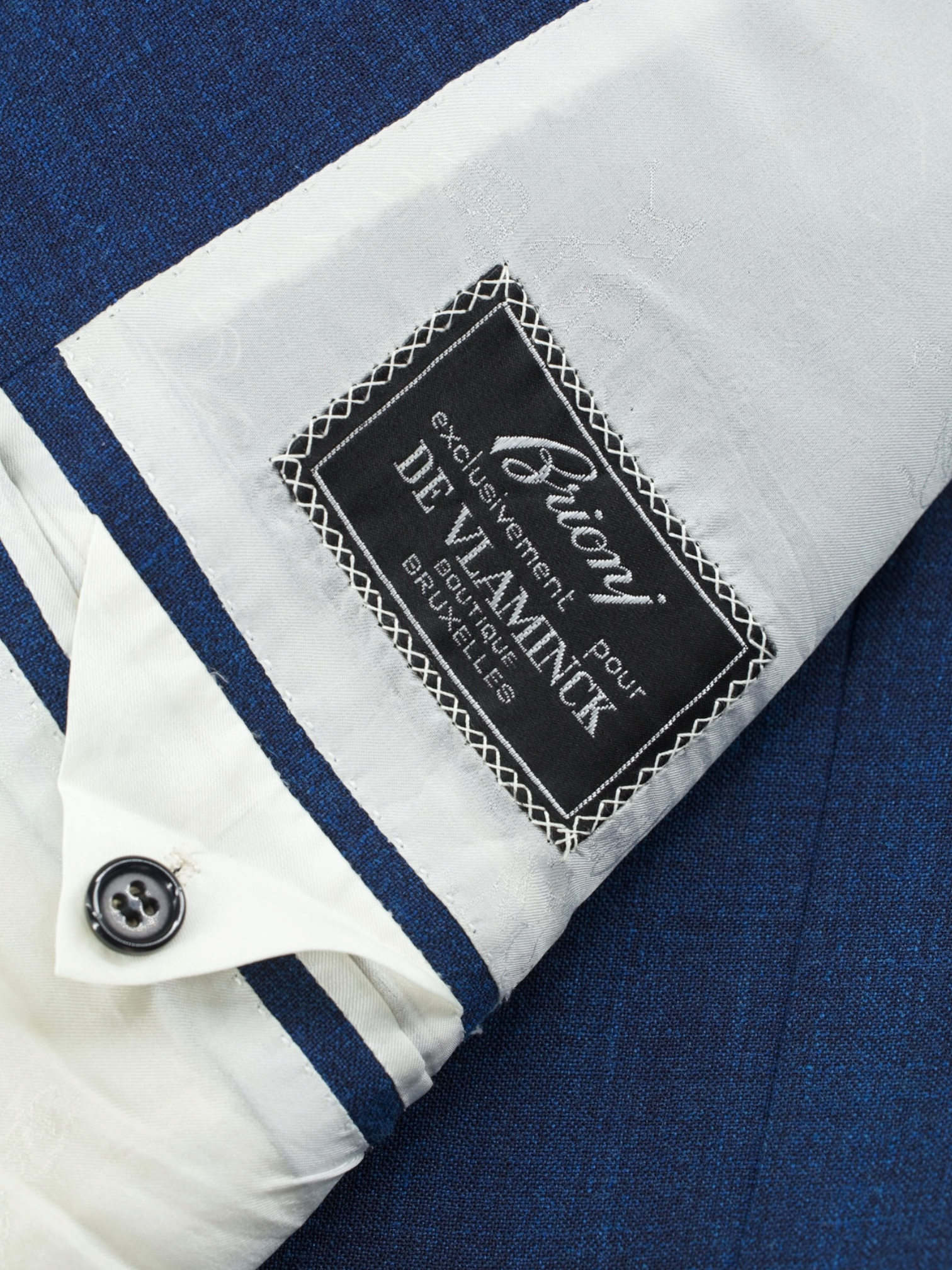 Brioni Cobalt Blue Wool & Linen Melange Cesare Jacket