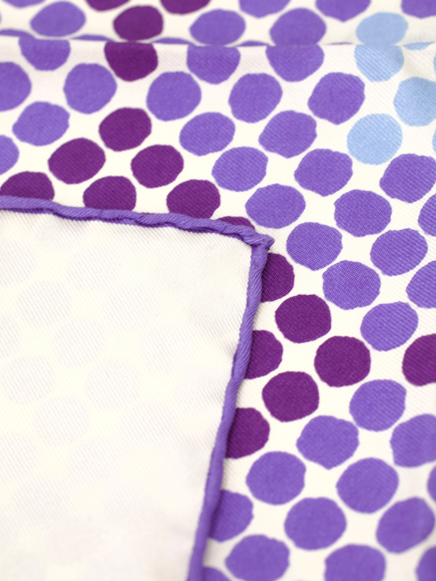 Tom Ford White & Purple Silk Geometric Pocket Square