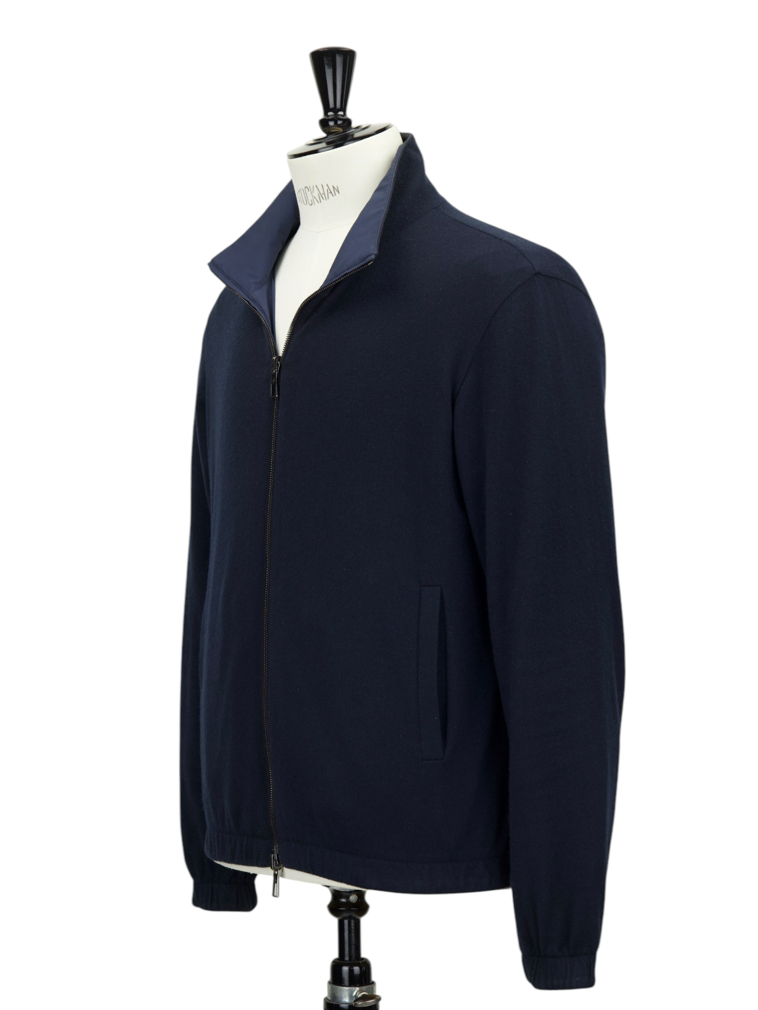 Loro Piana Navy Reversible Cashmere & Green Storm System Windmate Bomber Jacket