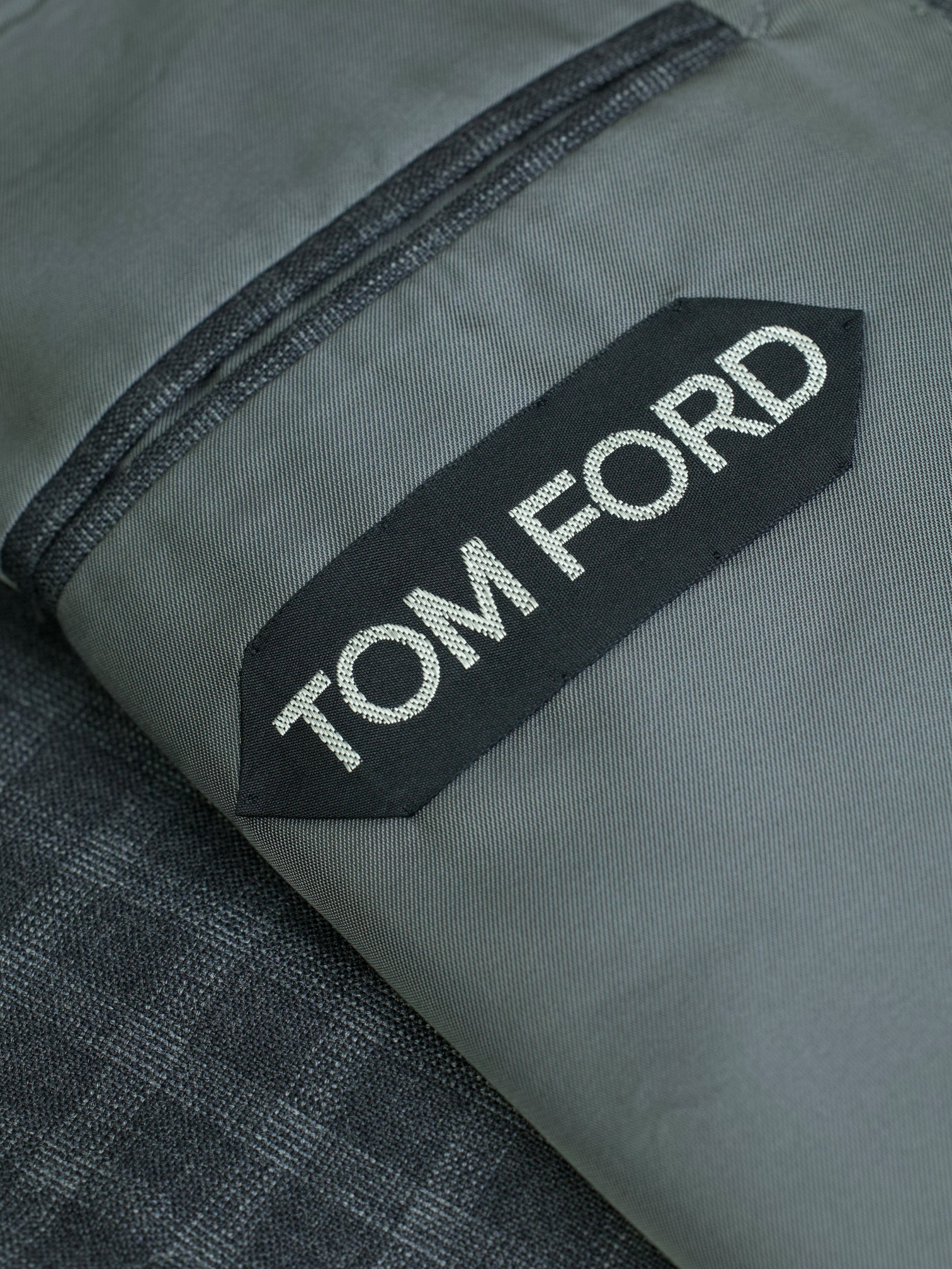 Tom Ford Grey Wool Gingham-Check Windsor Jacket