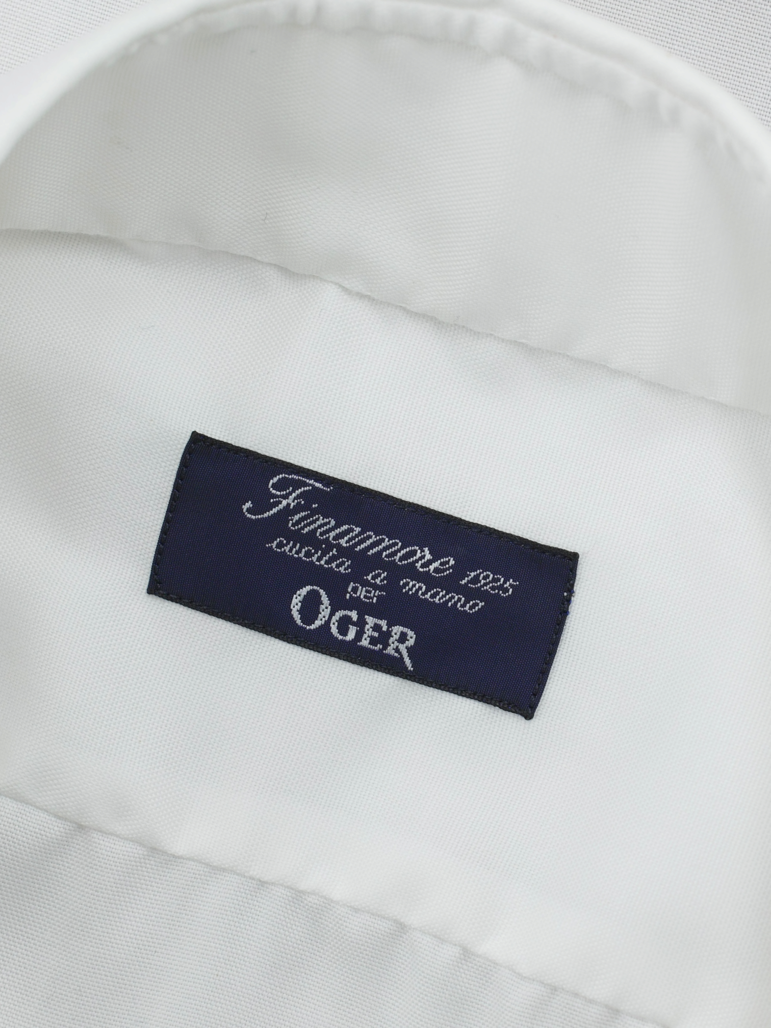 Finamore White Cotton Twill Neapolitan Shirt