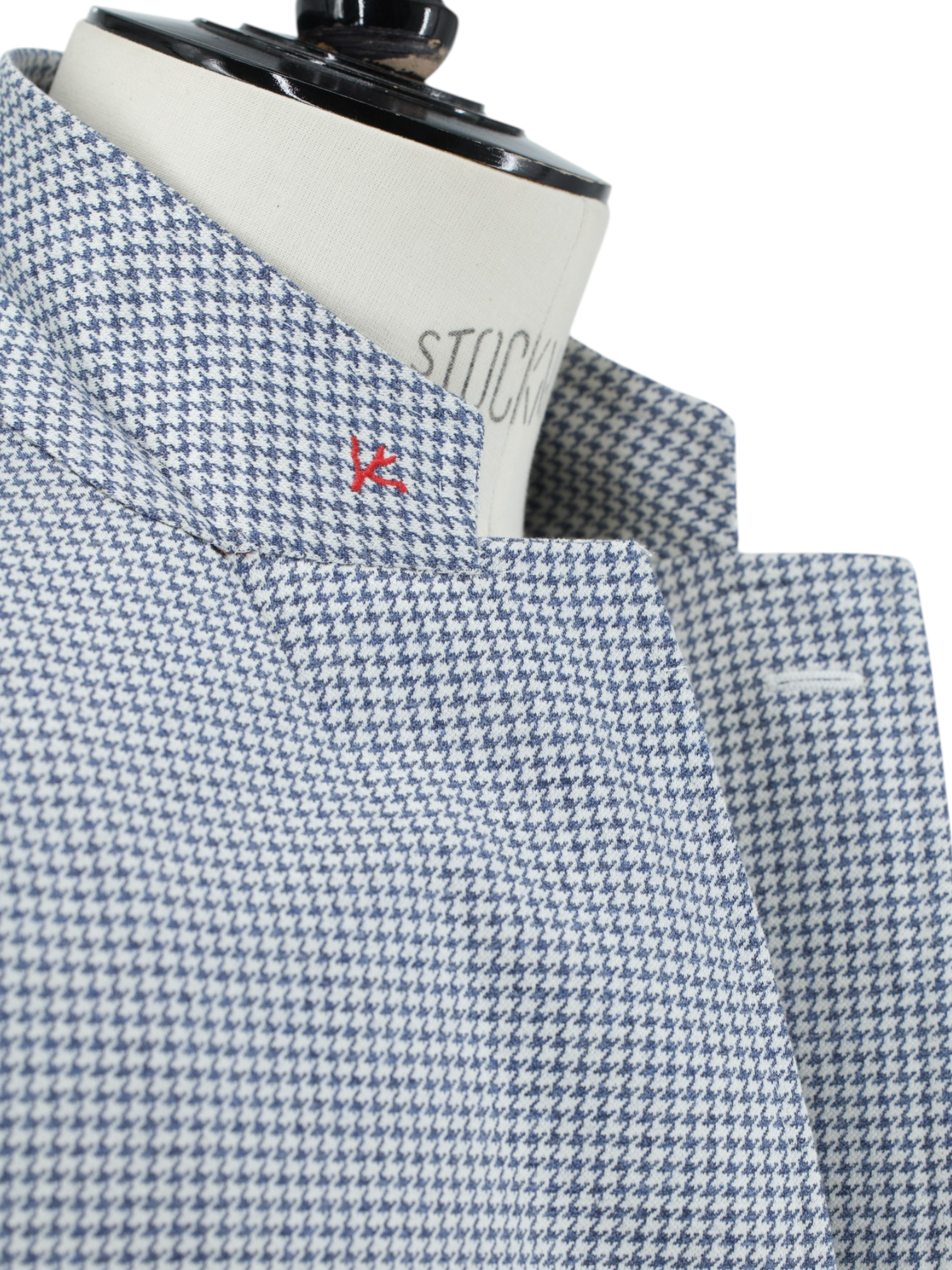 Isaia Steel Blue Silk & Cotton Pied de Poule "Comfort Project" Jacket