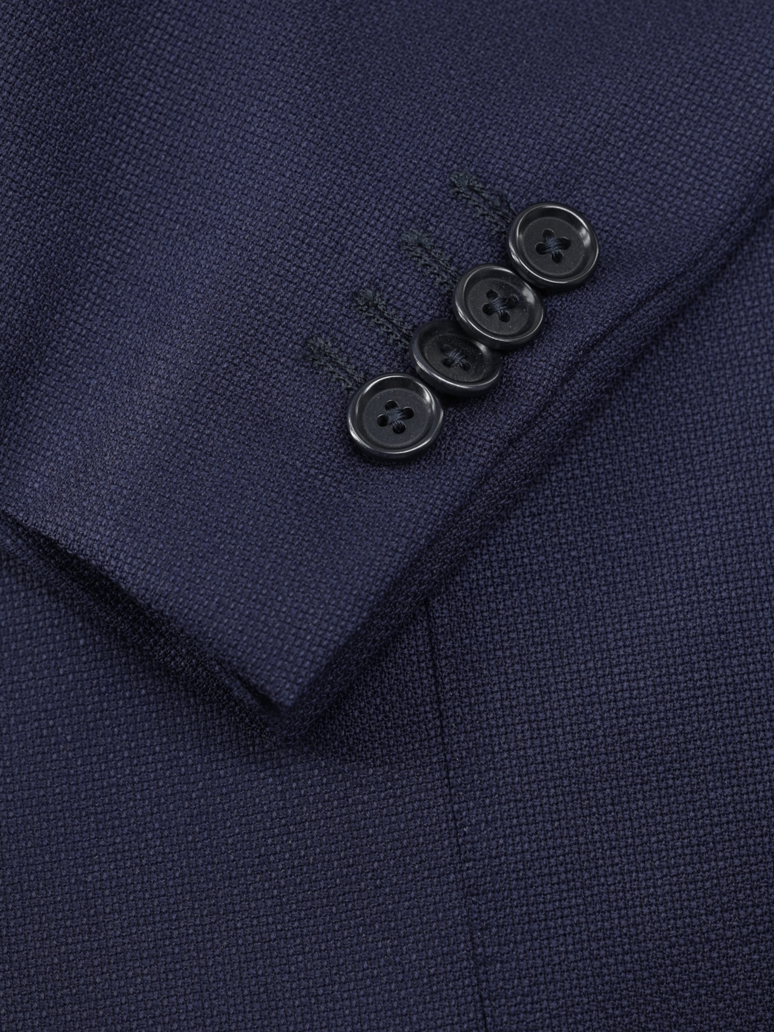 E. Formicola Navy Lightweight-Wool Hopsack Blazer Jacket