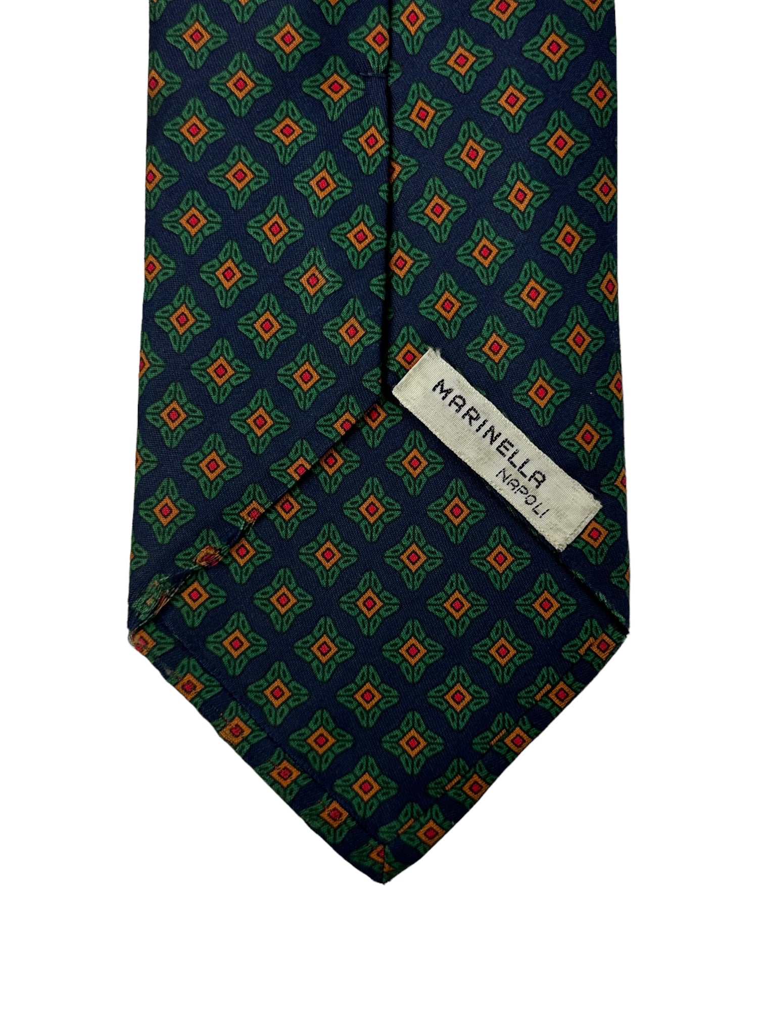 E.Marinella Blue and Green Geometric Tie