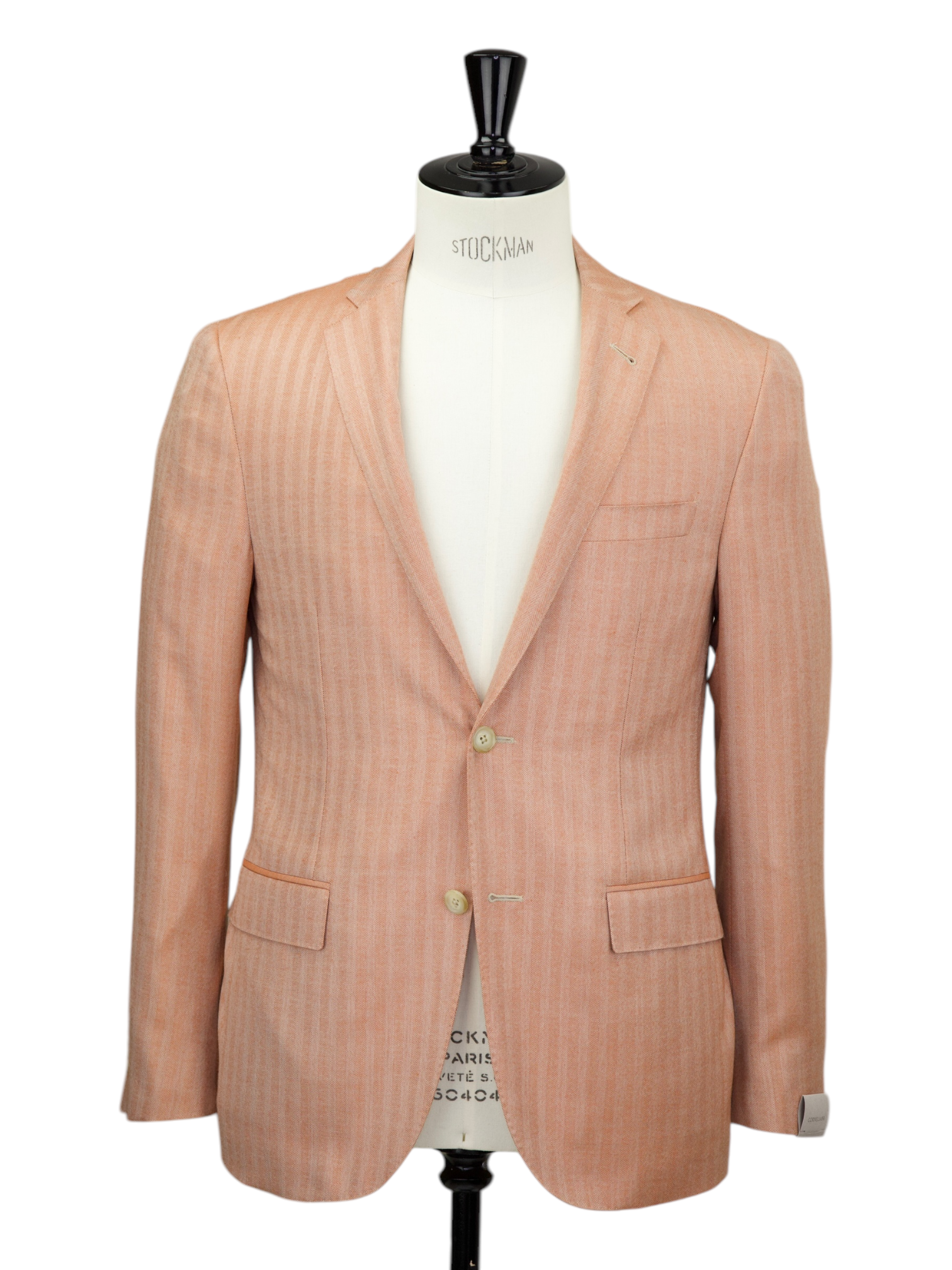 Corneliani Soft Orange Cashmere & Silk Herringbone Jacket