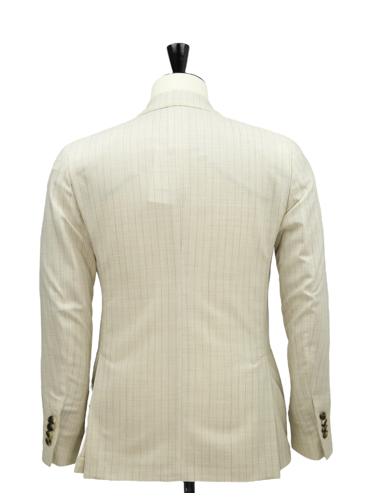 Lardini Sand Double Breasted Unlined Pinstripe Suit