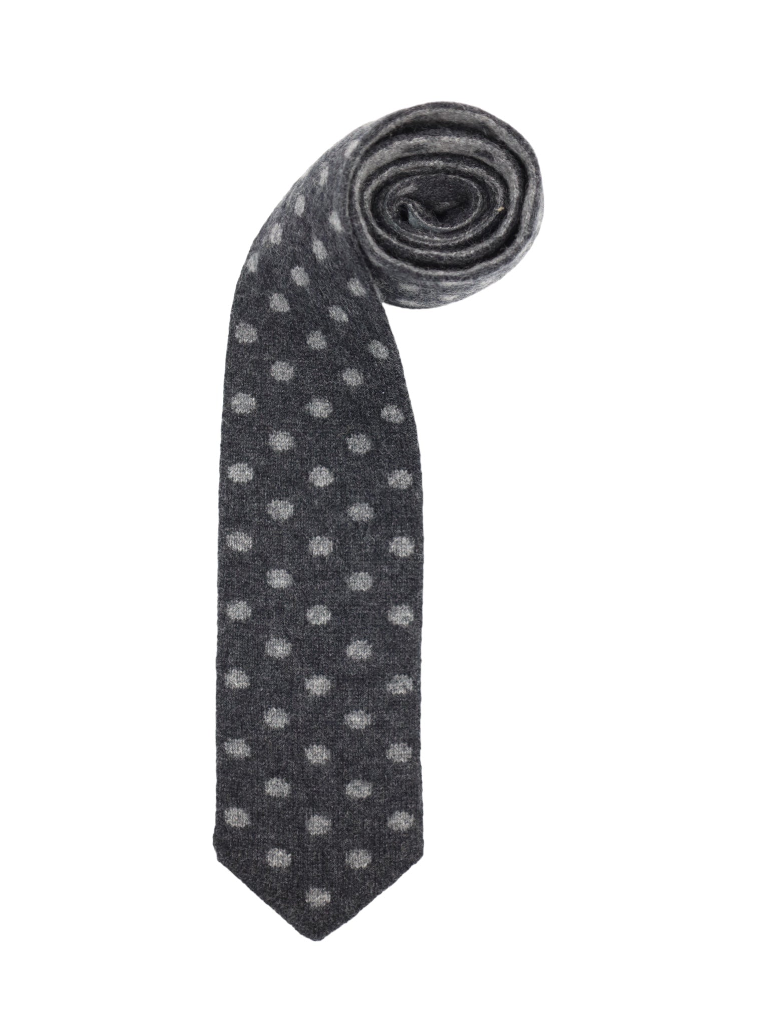 Kiton Anthracite & Grey Reversible Knitted Cashmere Tie