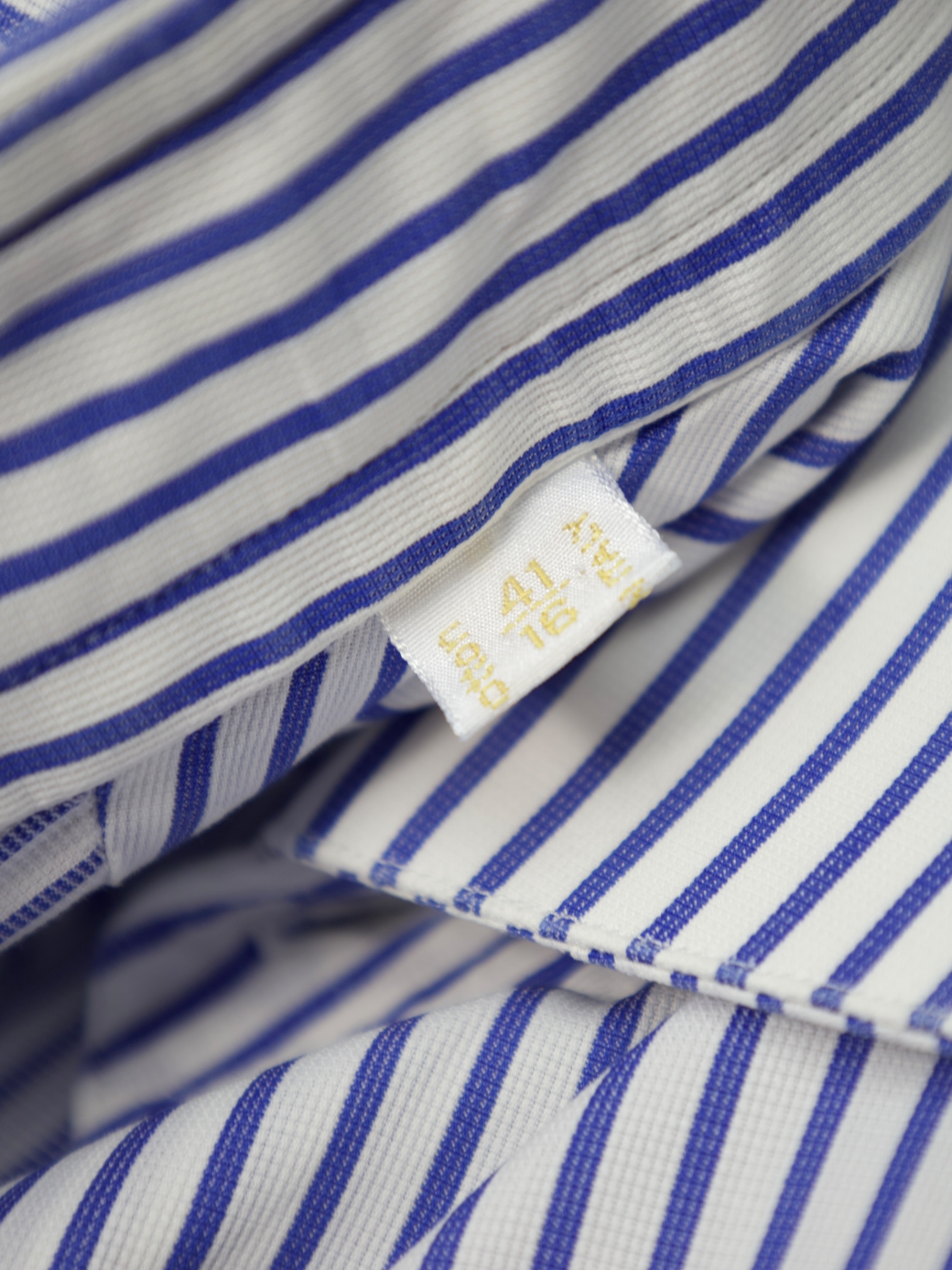 Brioni White & Royal Blue Cotton Bengal Stripe Shirt