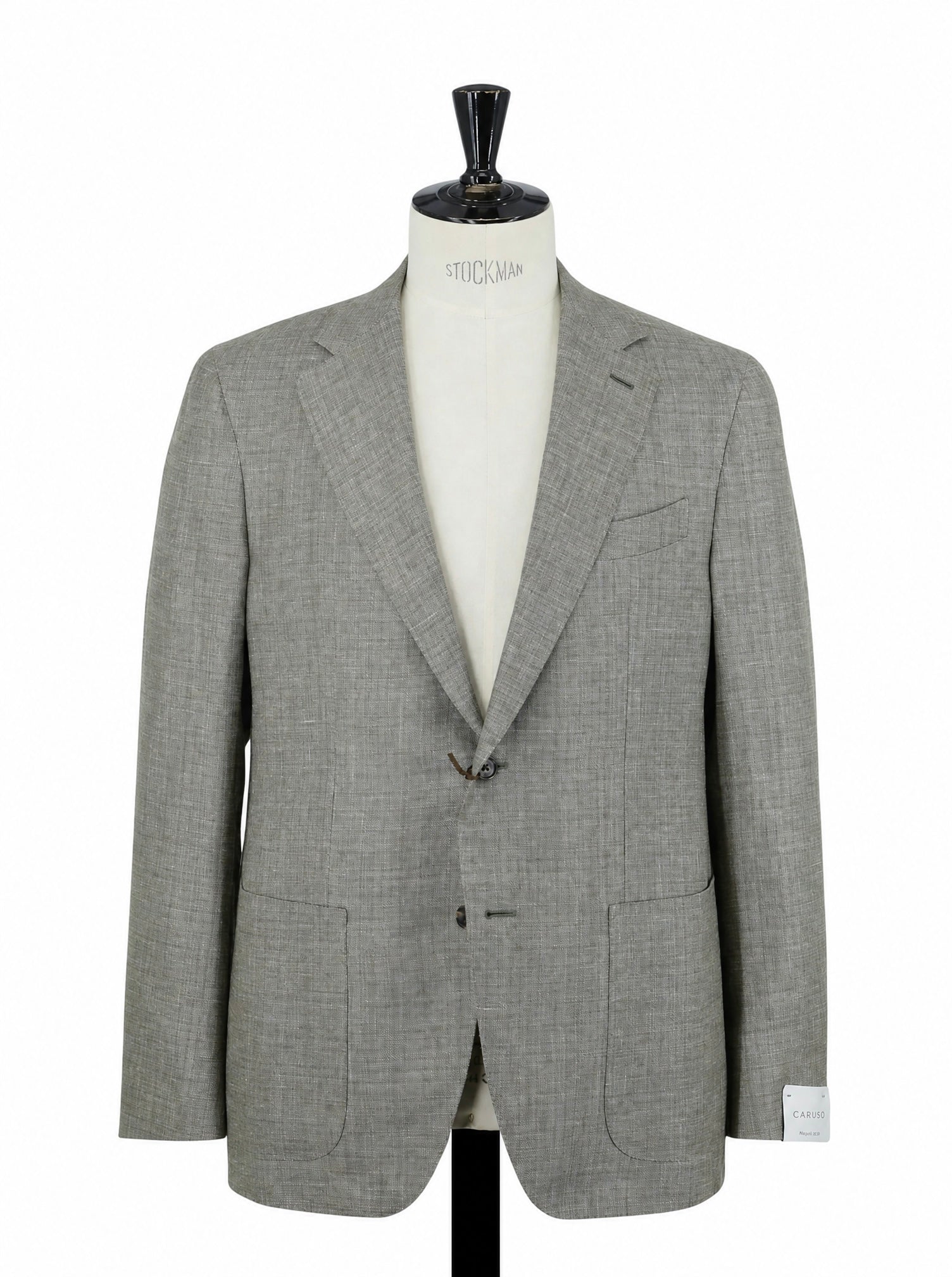 Caruso Light Sage Green Linen & Wool Plain-Weave Aida Jacket