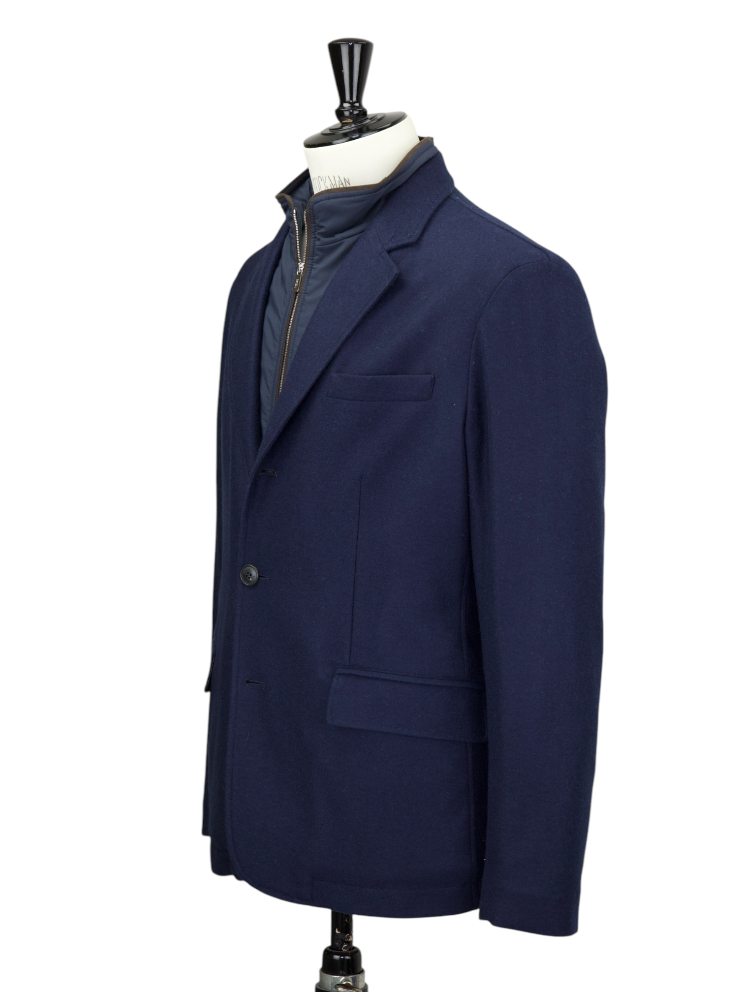 Fedeli Navy Pure Cashmere Flannel Winter Jacket