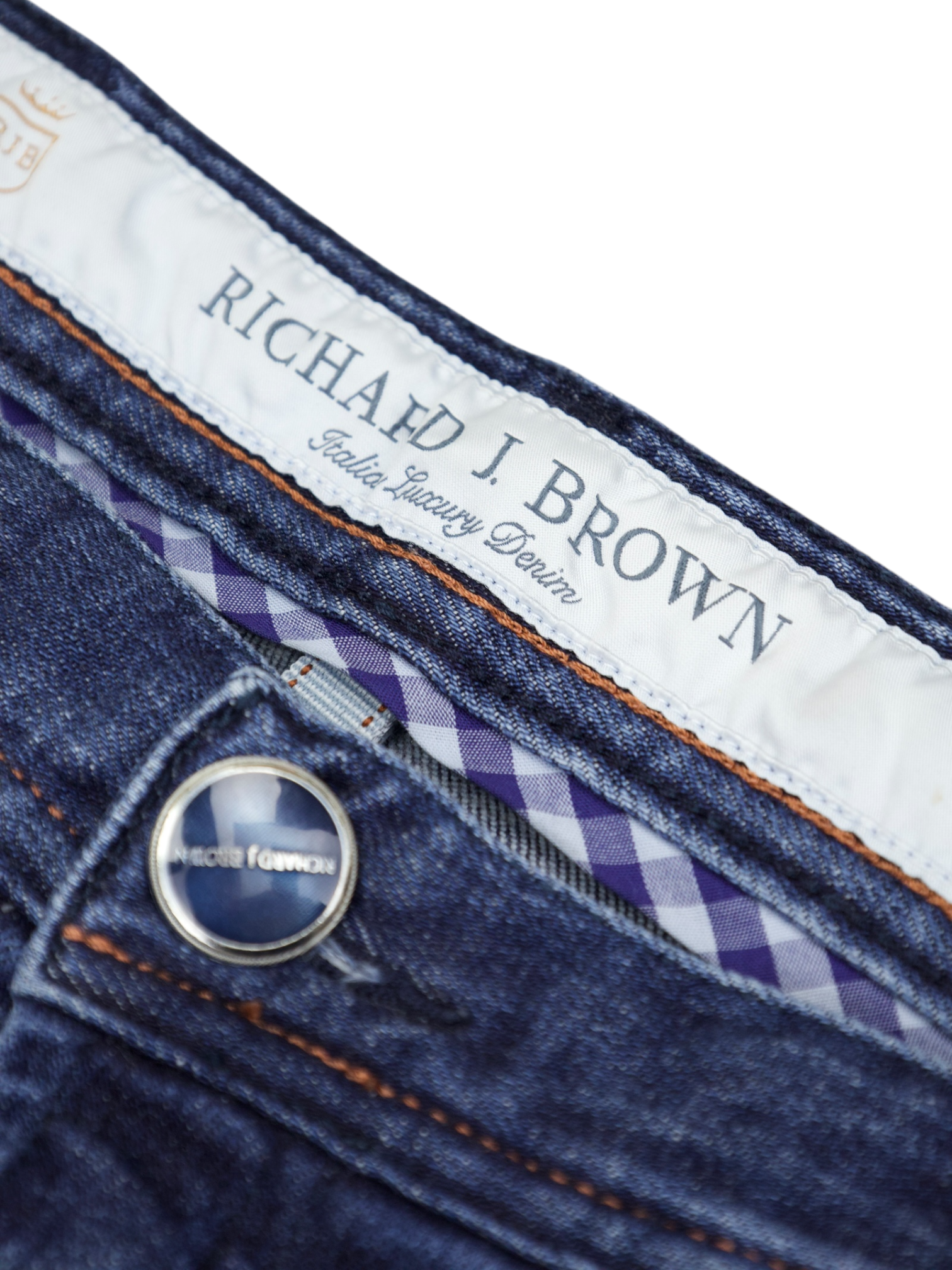 Richard J. Brown Dark Blue Cotton & Cashmere Denim Jeans