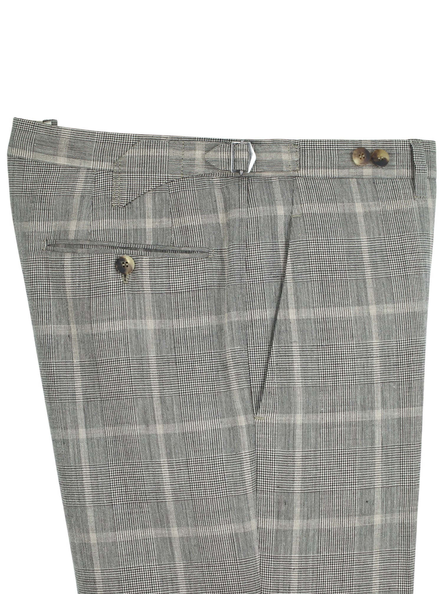 Cesare Attolini Taupe Wool, Silk & Linen Overcheck Summer Suit