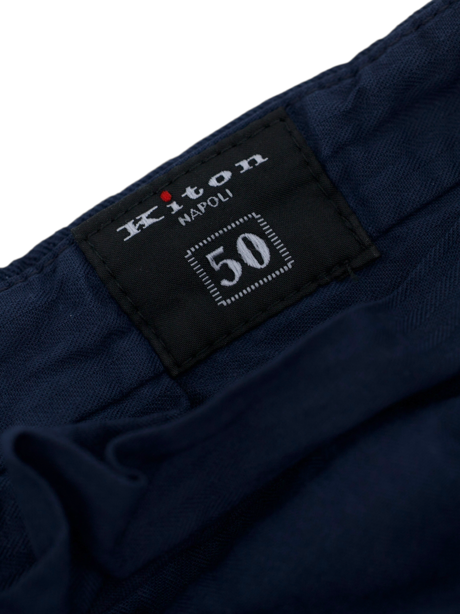 Kiton Navy Cotton & Cashmere Twill 5-Pocket Chino