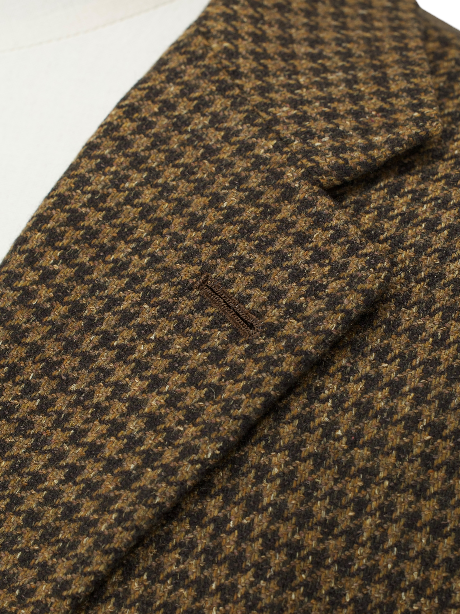 Kiton Golden Brown Pure-Wool Pied de Poule Jacket