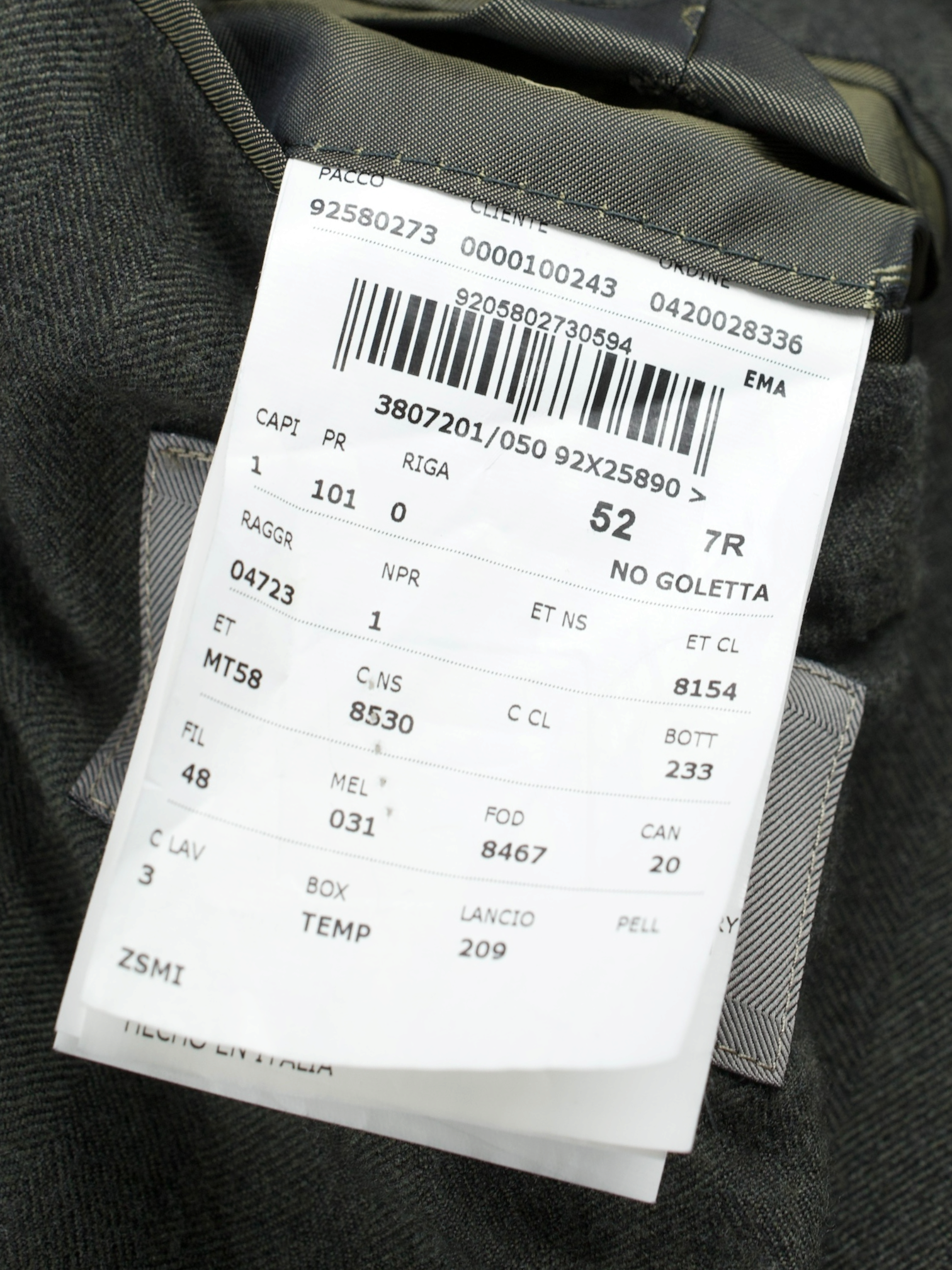 Corneliani Olive Green Wool & Silk Herringbone Jacket