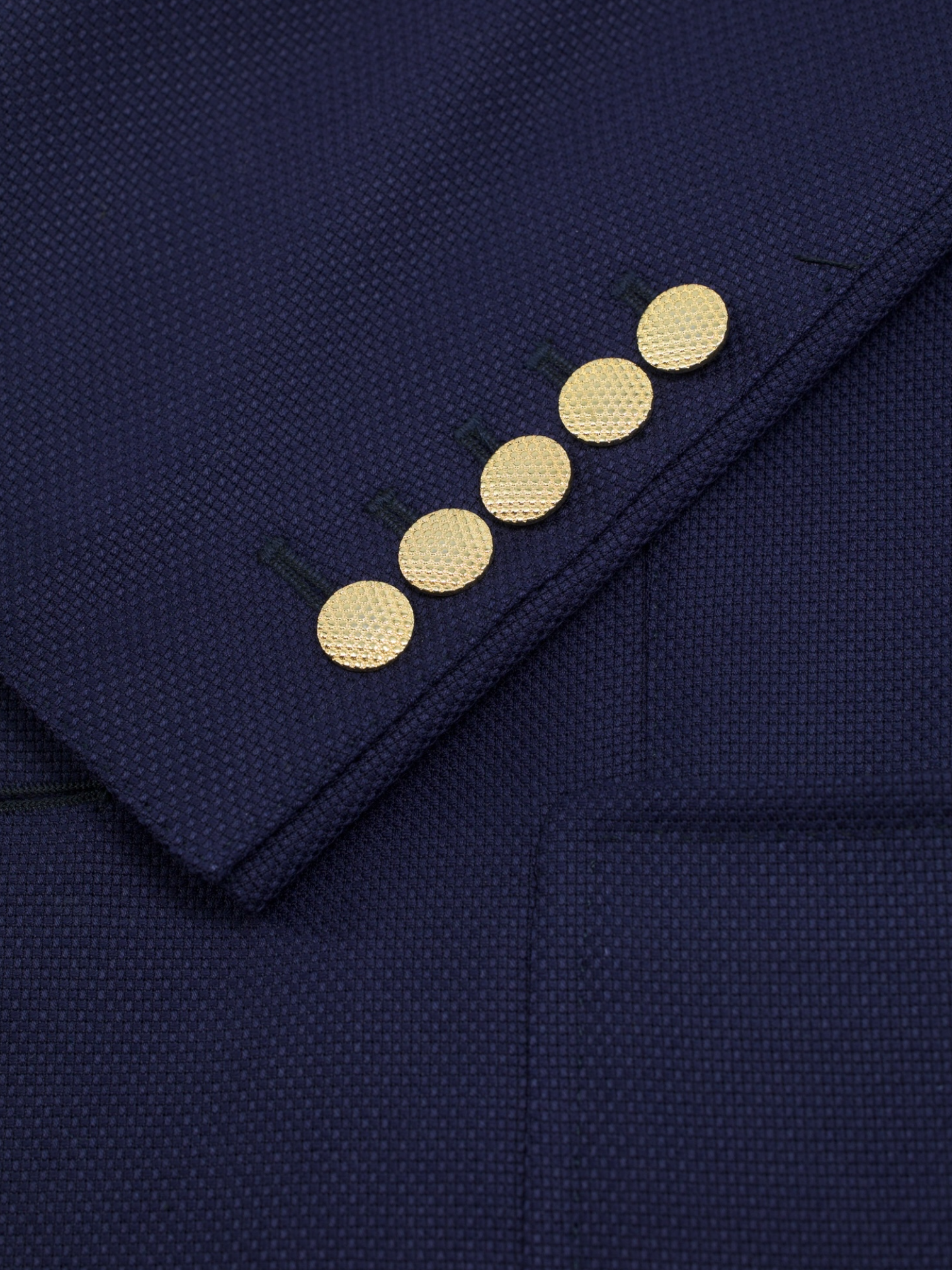 Tom Ford Marine Blue Wool & Mohair Micro-Pattern O'Connor Jacket