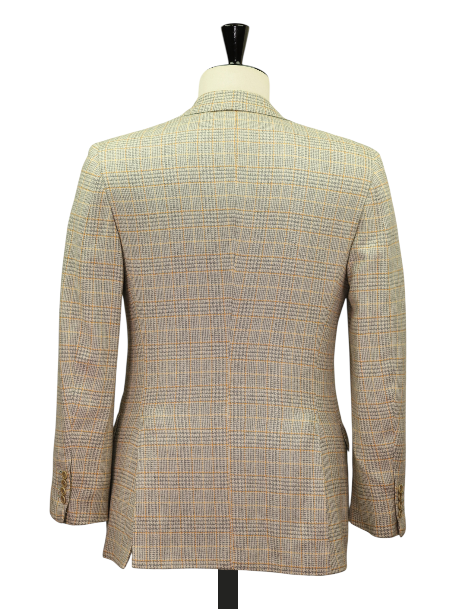 Kiton Grey & Orange Pure Cashmere Prince of Wales Jacket