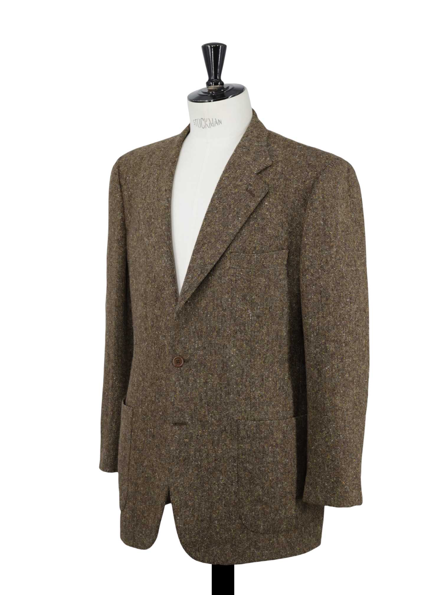 Isaia Brown Pure-Wool Speckled Donegal Country-Side Jacket