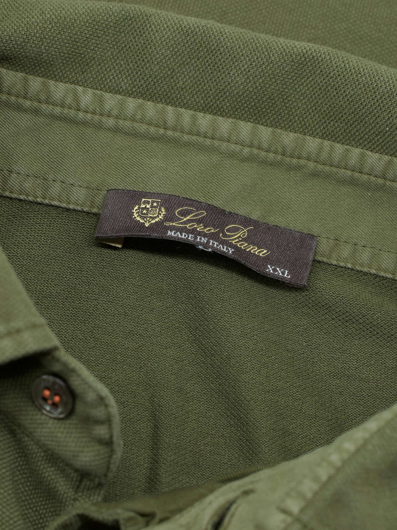 Loro Piana Olive Green Lightweight Cotton-Pique Polo