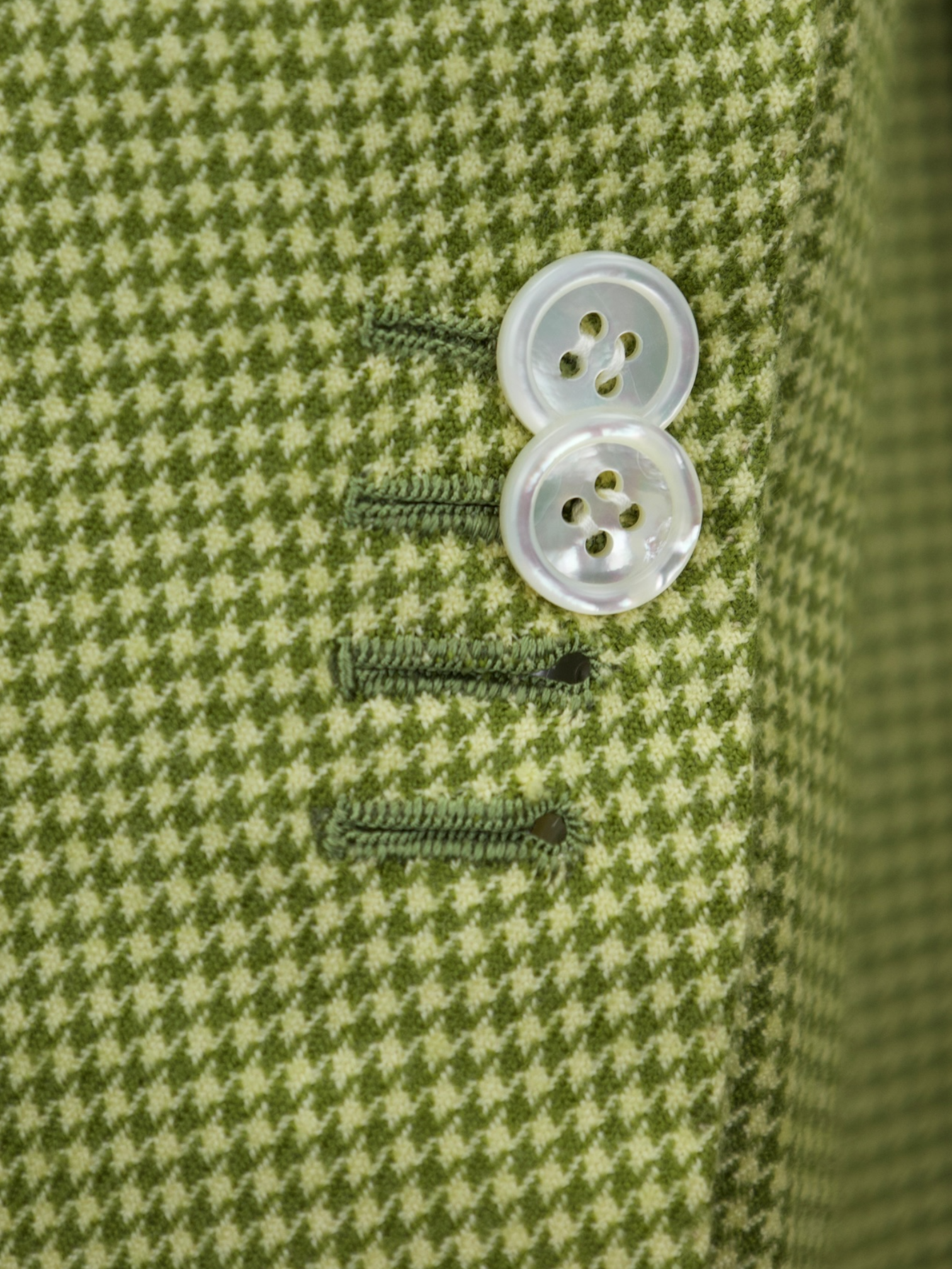 Kiton Lime Green Cashmere, Silk & Linen Pied de Poule Jacket