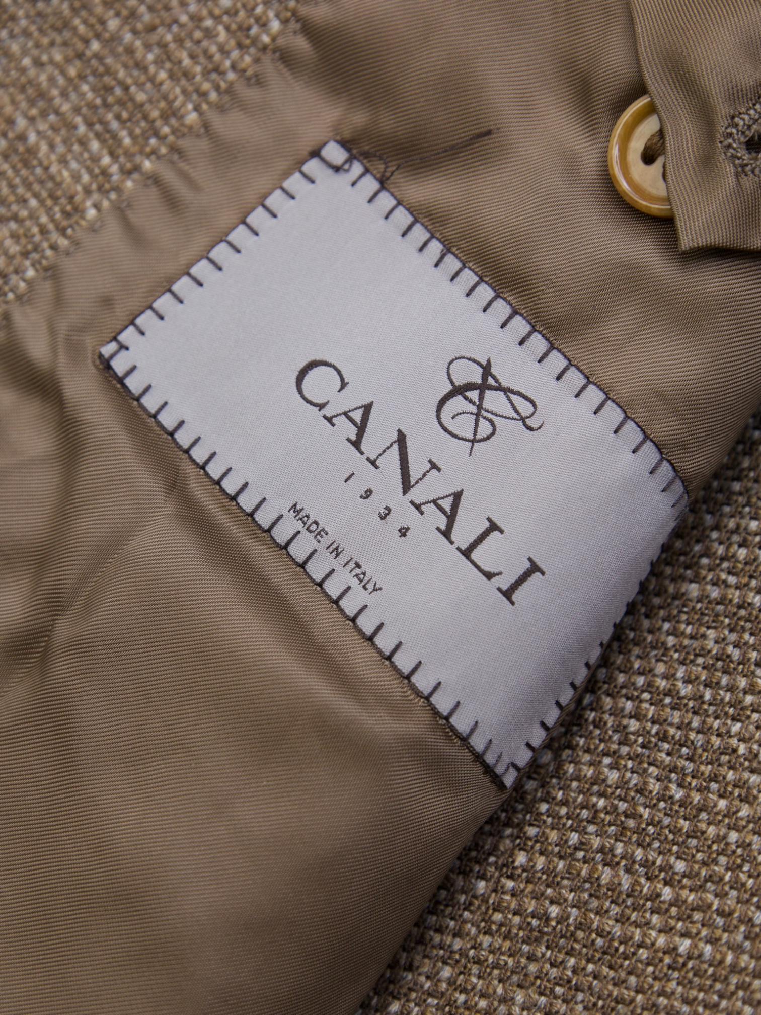 Canali Brown Wool Micro-Structure Jacket