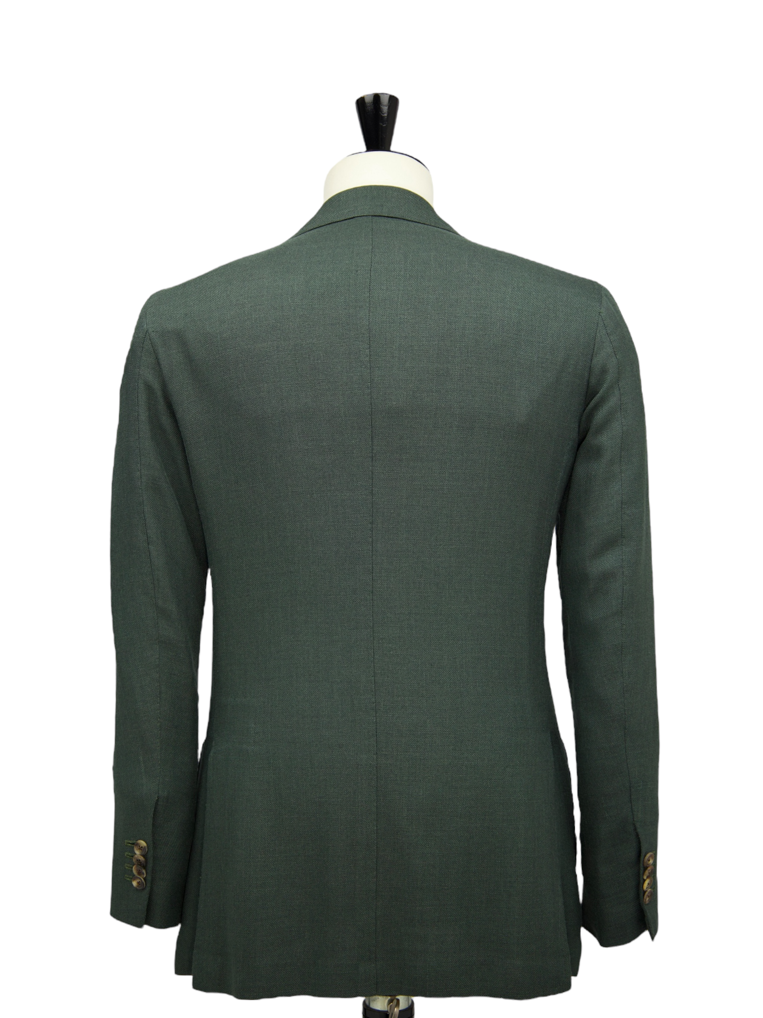 Orazio Luciano Green Wool, Silk & Linen Hopsack Jacket