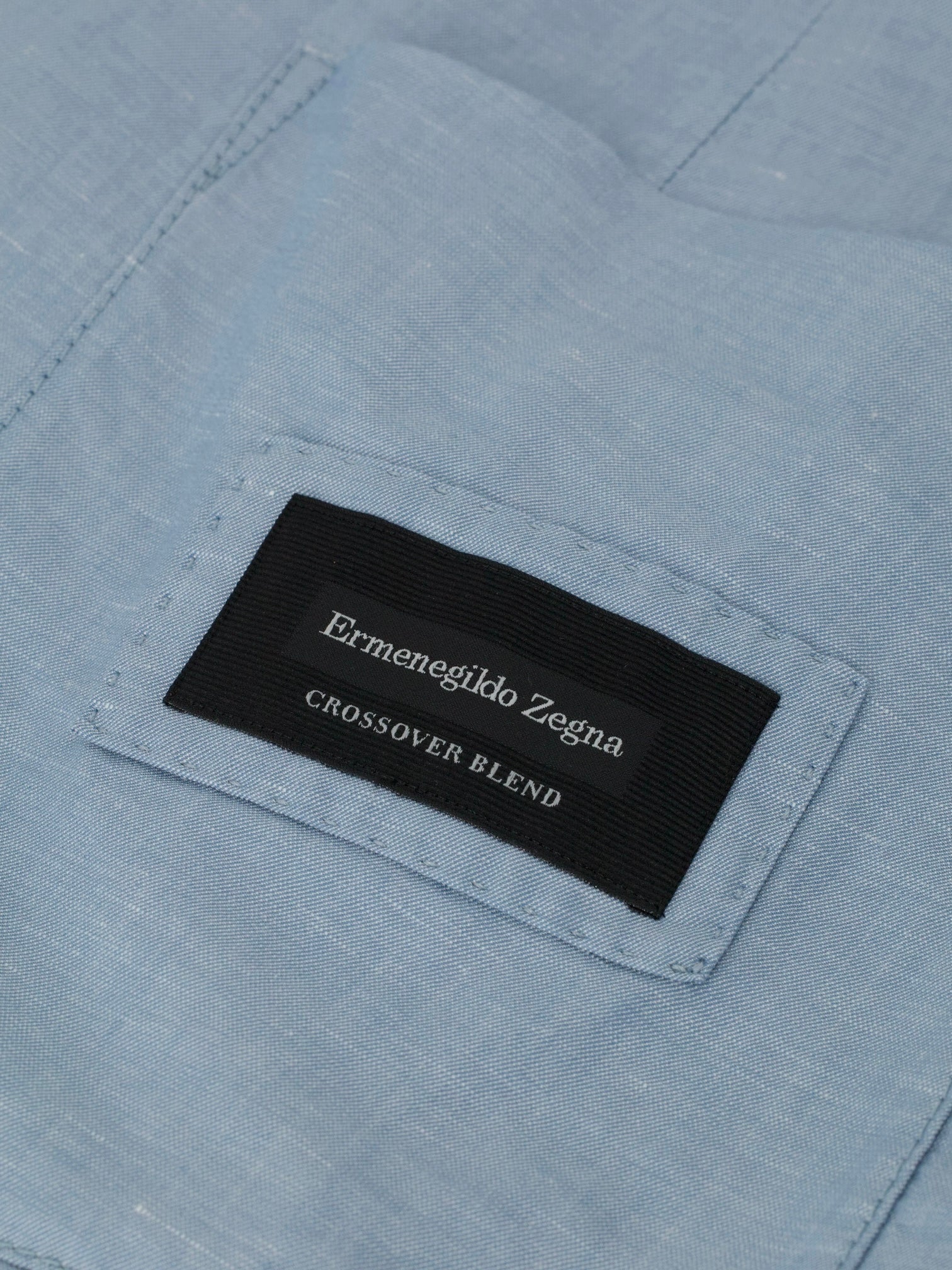 Ermenegildo Zegna Light Blue Wool, Silk & Linen Unconstructed Crossover Jacket