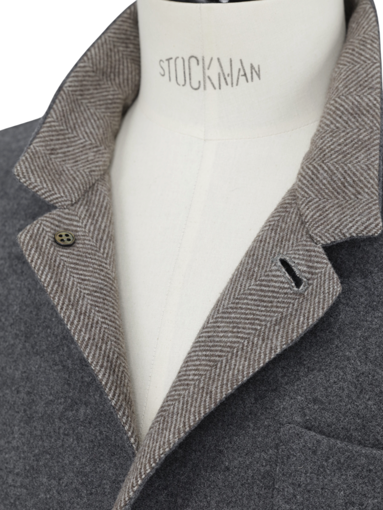 Brunello Cucinelli Grey Wool & Cashmere Tubular-Collar Jacket