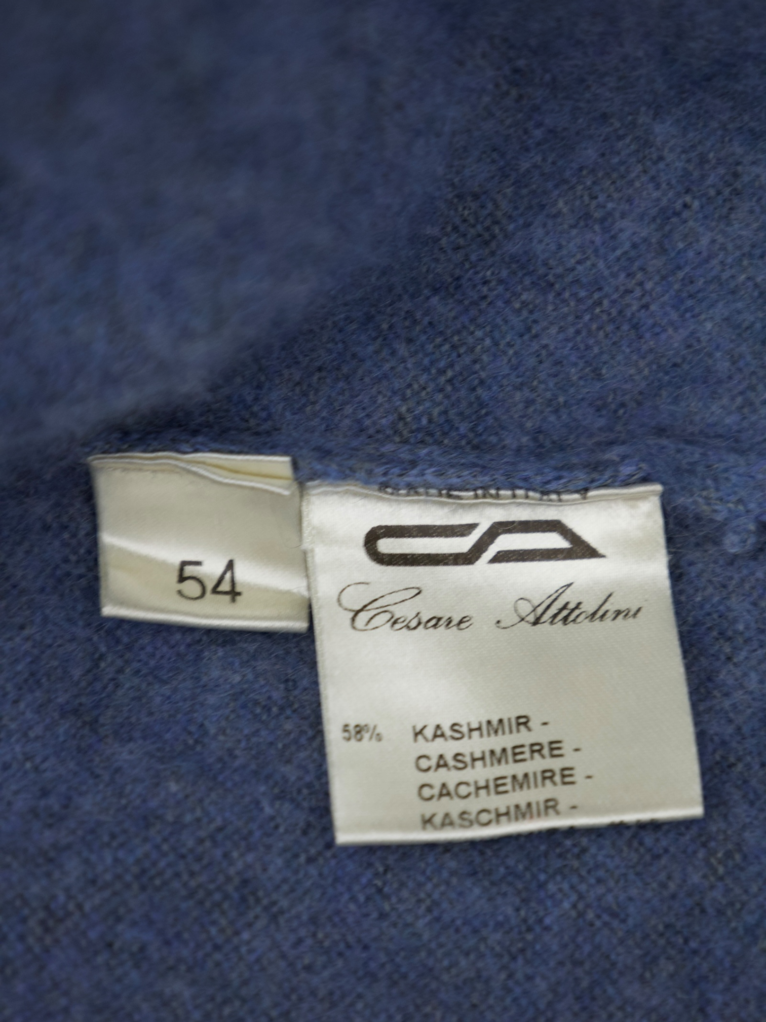 Cesare Attolini Steel Blue Cashmere & Linen Long Sleeve Polo