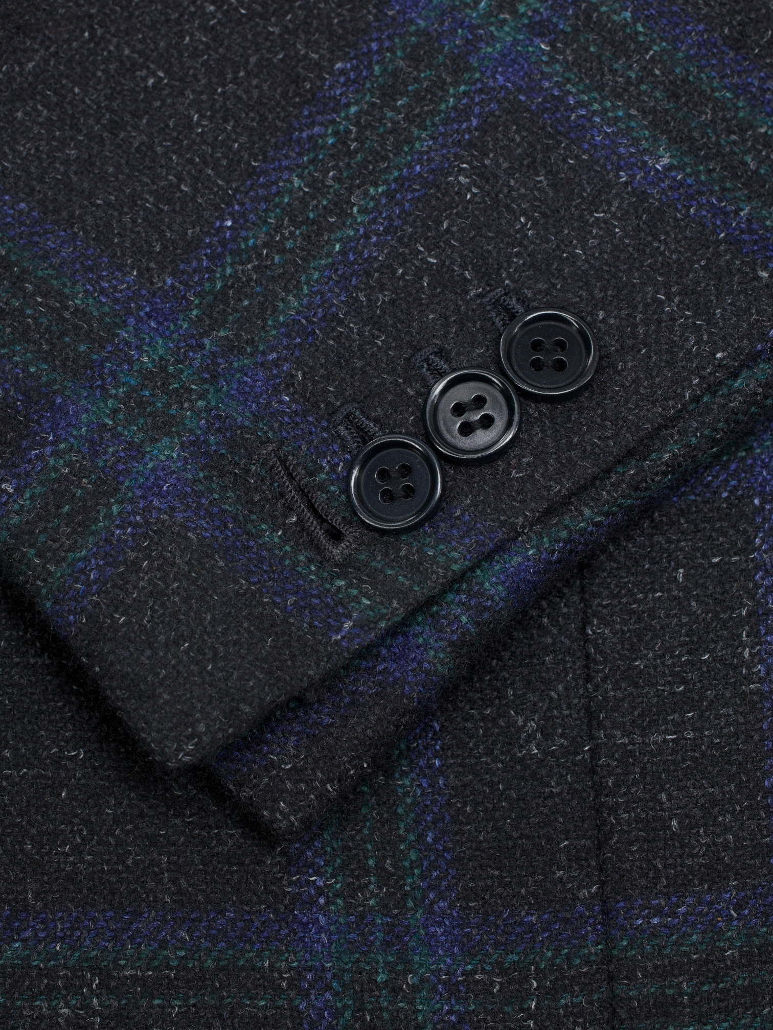 Kiton Navy & Green Cashmere, Silk Cotton & Vicuña Bolivia Windowpane Jacket