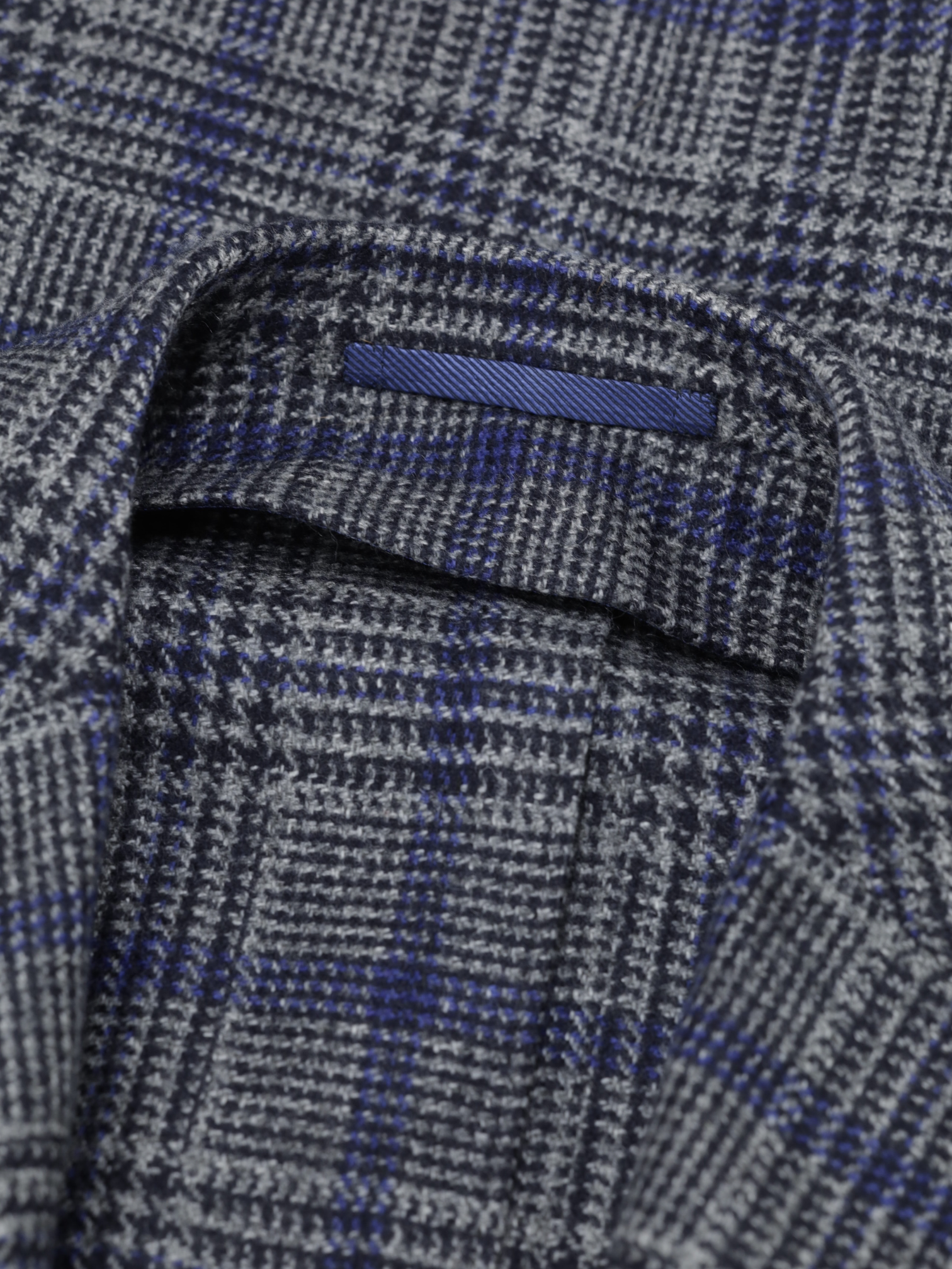 Cesare Attolini Grey & Royal Blue Pure Cashmere Prince of Wales Jacket