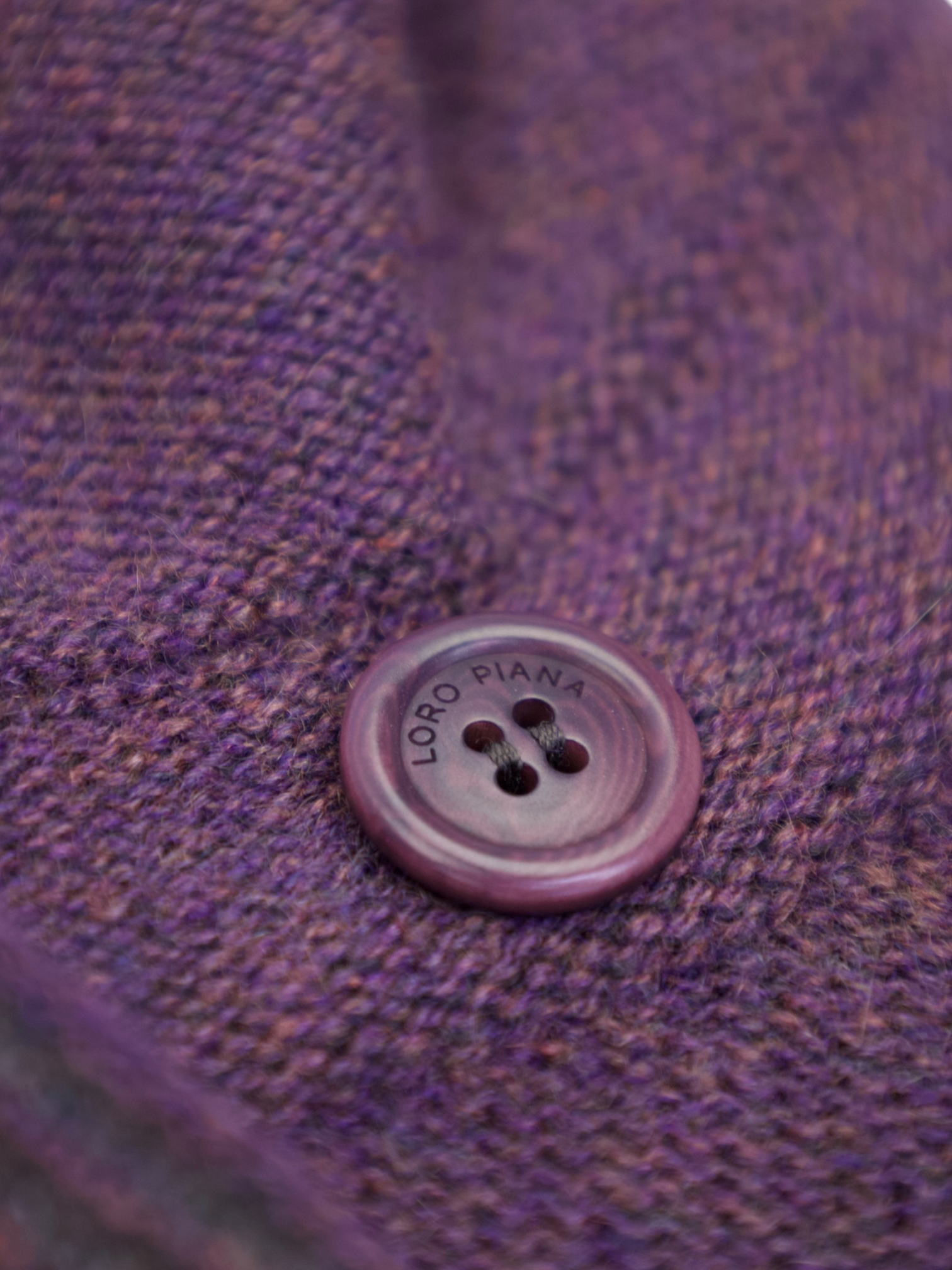 Loro Piana Aubergine Pure Cashmere Knitwear Cardigan