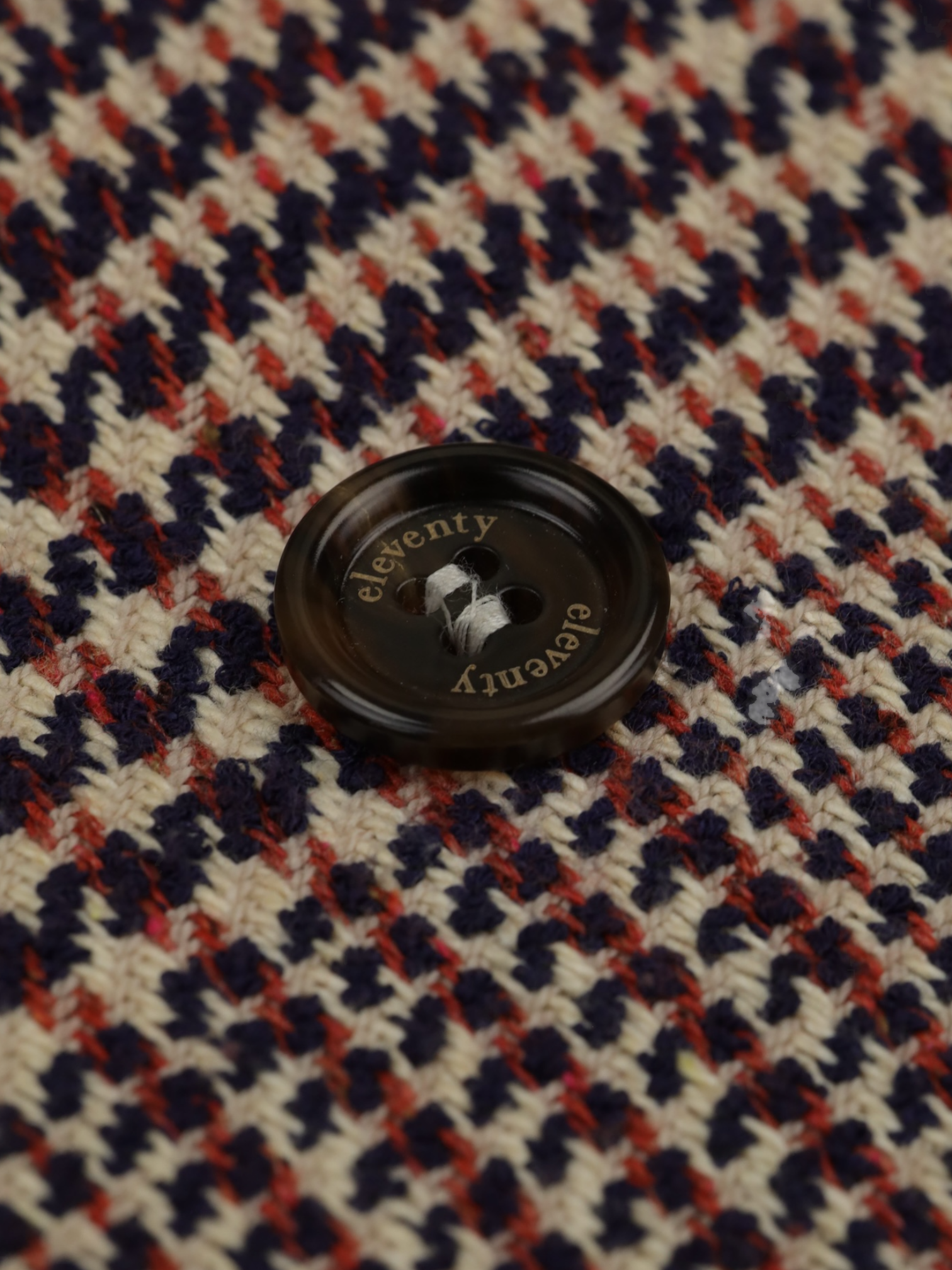Eleventy Light Brown Tweed Double-Breasted Prince of Wales Jacket