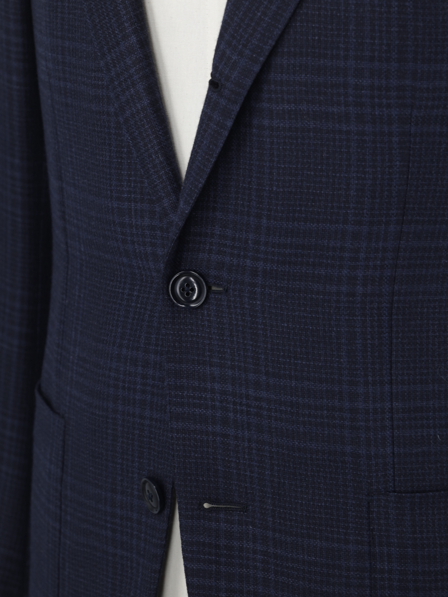 Ermenegildo Zegna Navy Trofeo-Light Wool Prince of Wales Milano Easy Jacket