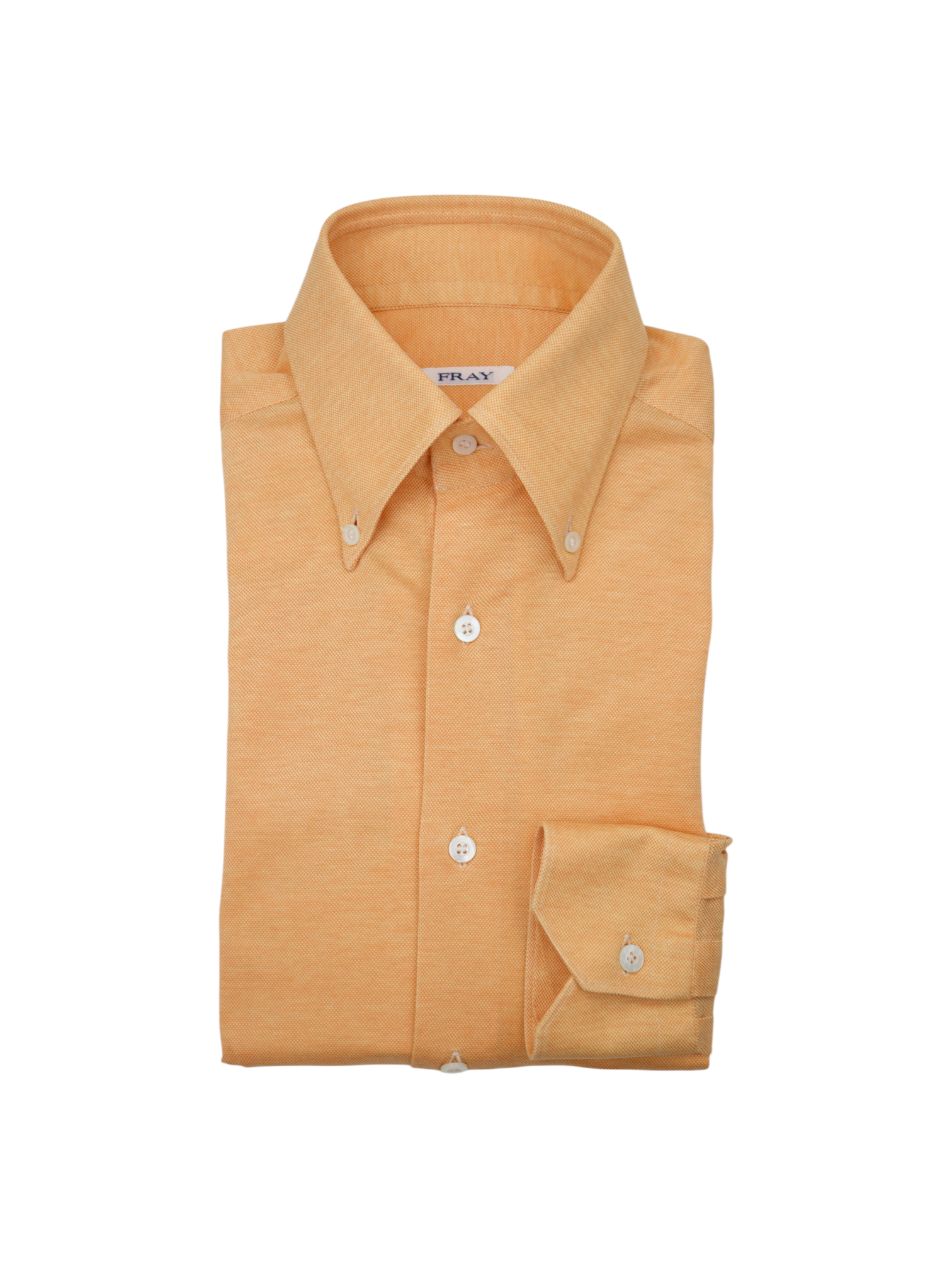 Fray Orange Pique Knitted "Arizona" Button-Down Collar Shirt