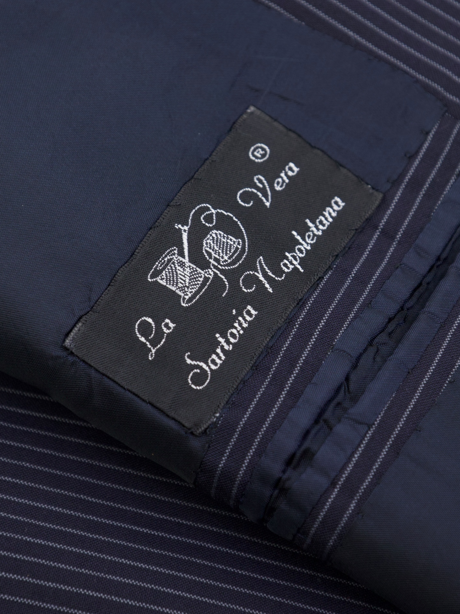 Orazio Luciano Black Pinstripe Suit