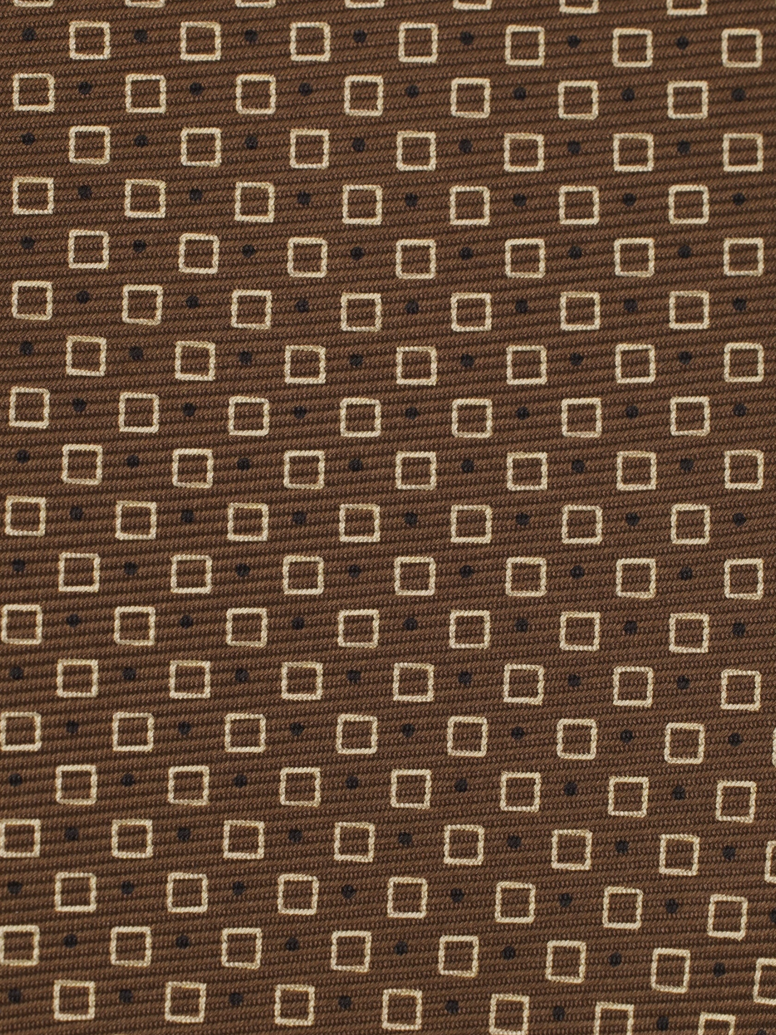 Kiton 5-Fold Chocolate Brown Silk Square Pattern Tie