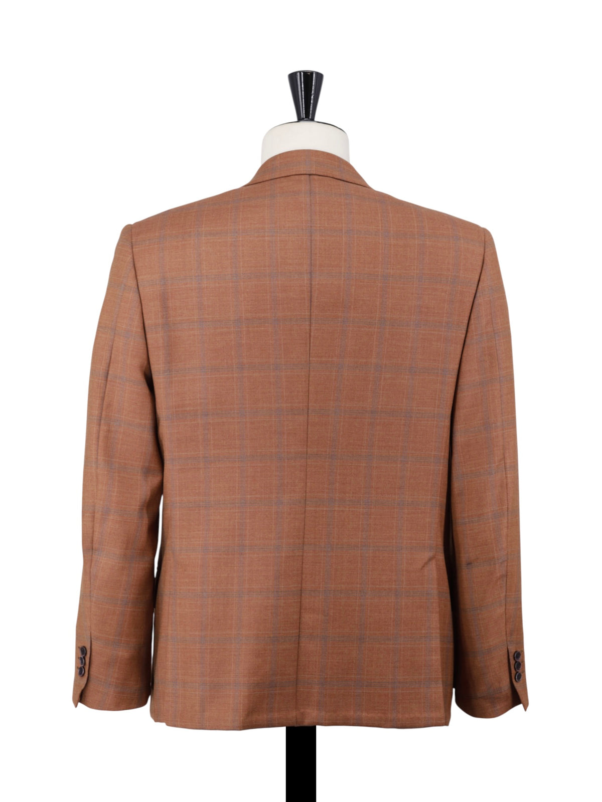 Brioni Peach & Steel Grey Wool Windowpane Vintage Nomentano Jacket