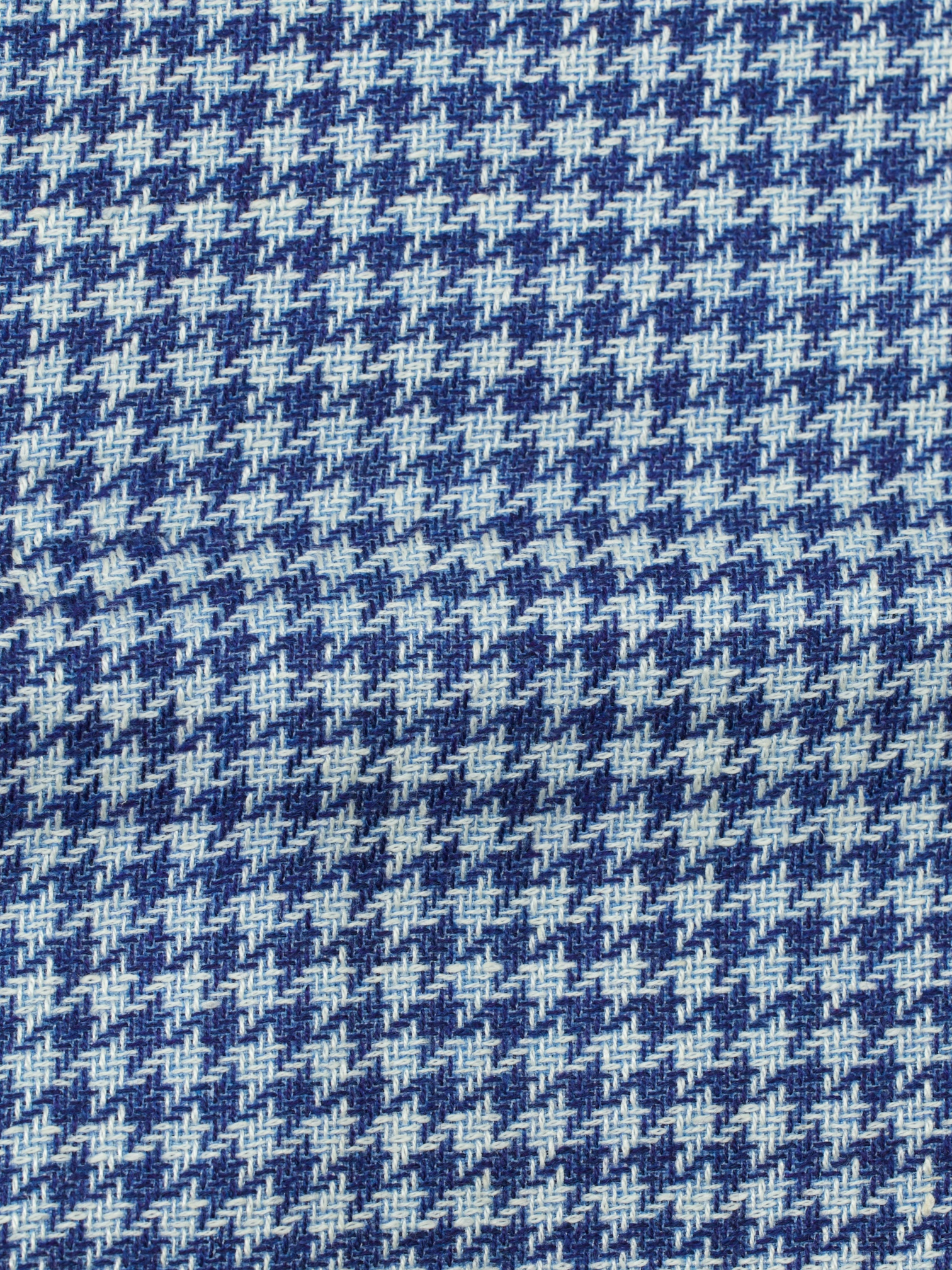 Kiton Chambray Blue & White Cashmere-Linen Blend Pied de Poule Jacket