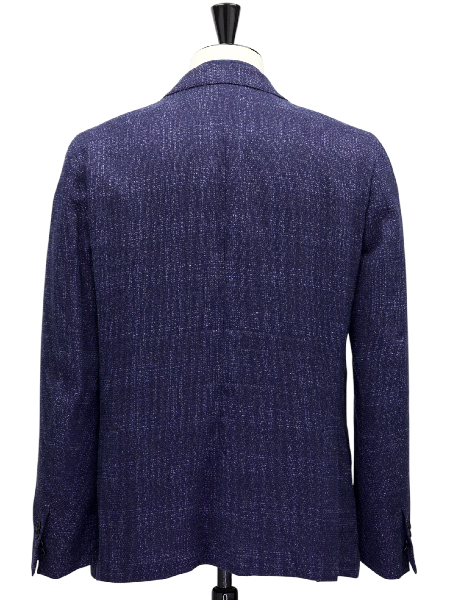 Corneliani ID Blue Linen & Wool Checkered Vespa Jacket