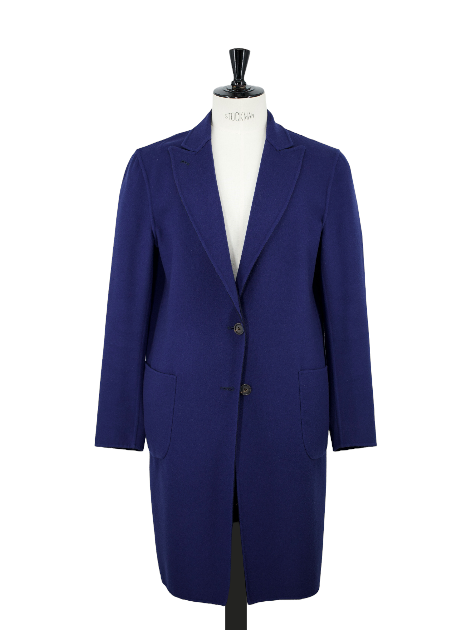 Lardini Navy Double-Faced "Capolavoro" Wool Unlined Overcoat