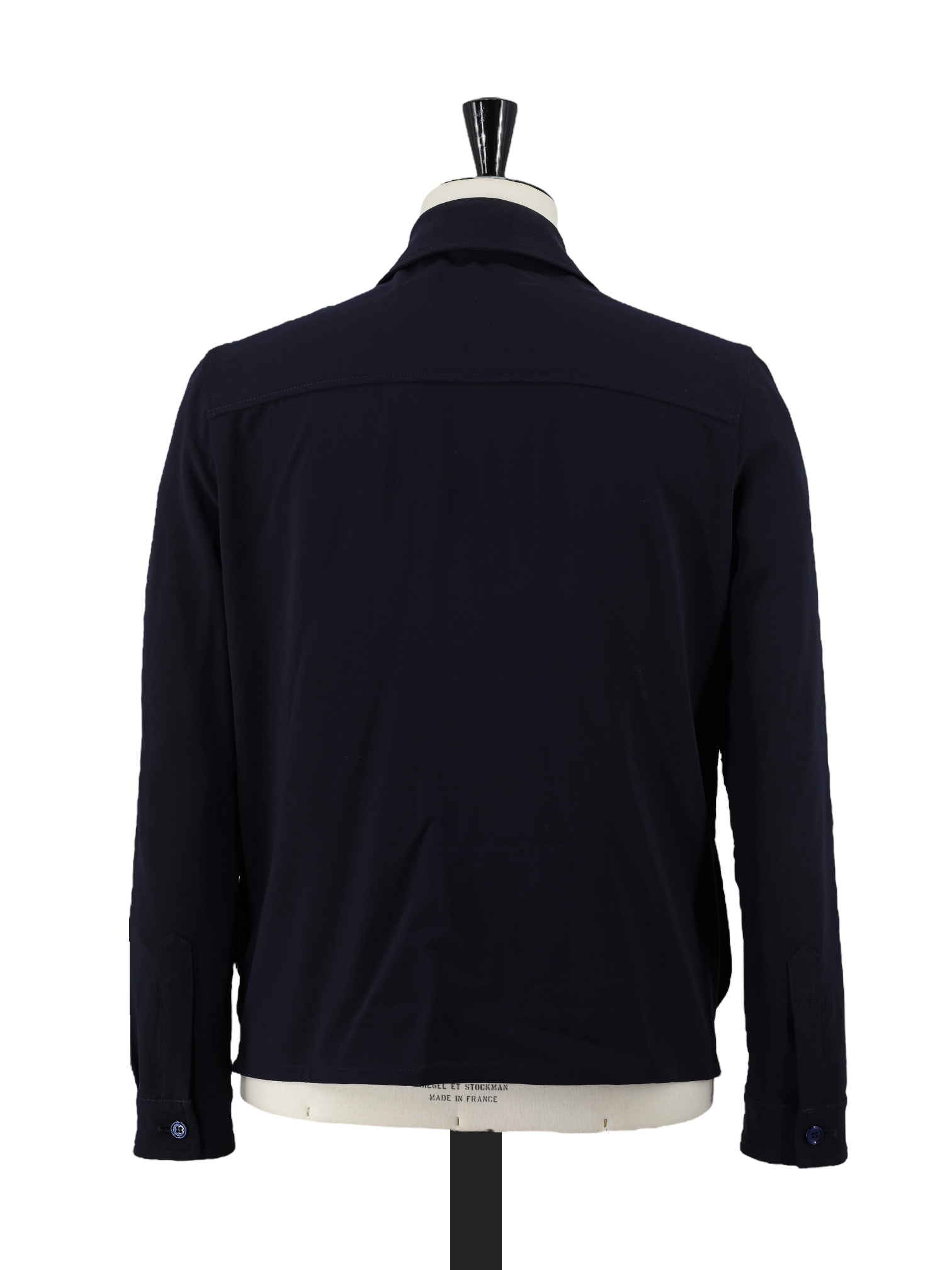 Marco Pescarolo Navy Wool-Stretch Zip-Up Blouson Jacket