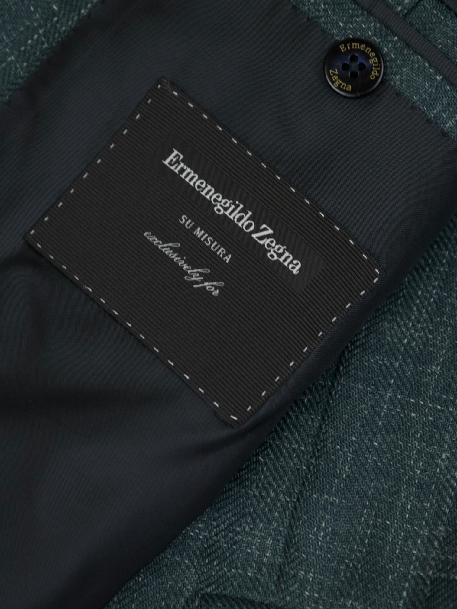 Ermenegildo Zegna Verdigris Green Cashmere, Silk & Linen Melange Jacket